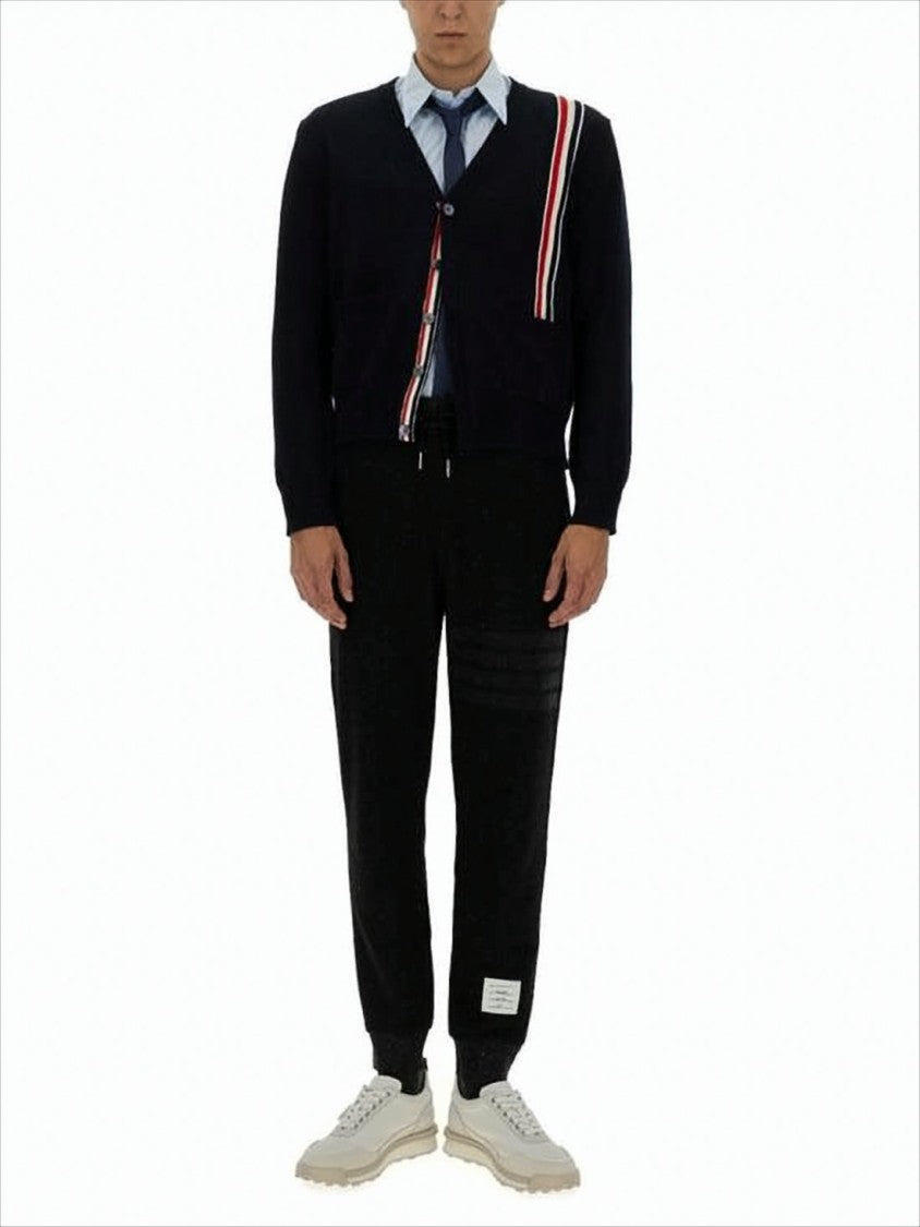 Tapered Jogger Pants with Ribbed Cuffs and Subtle Stripes