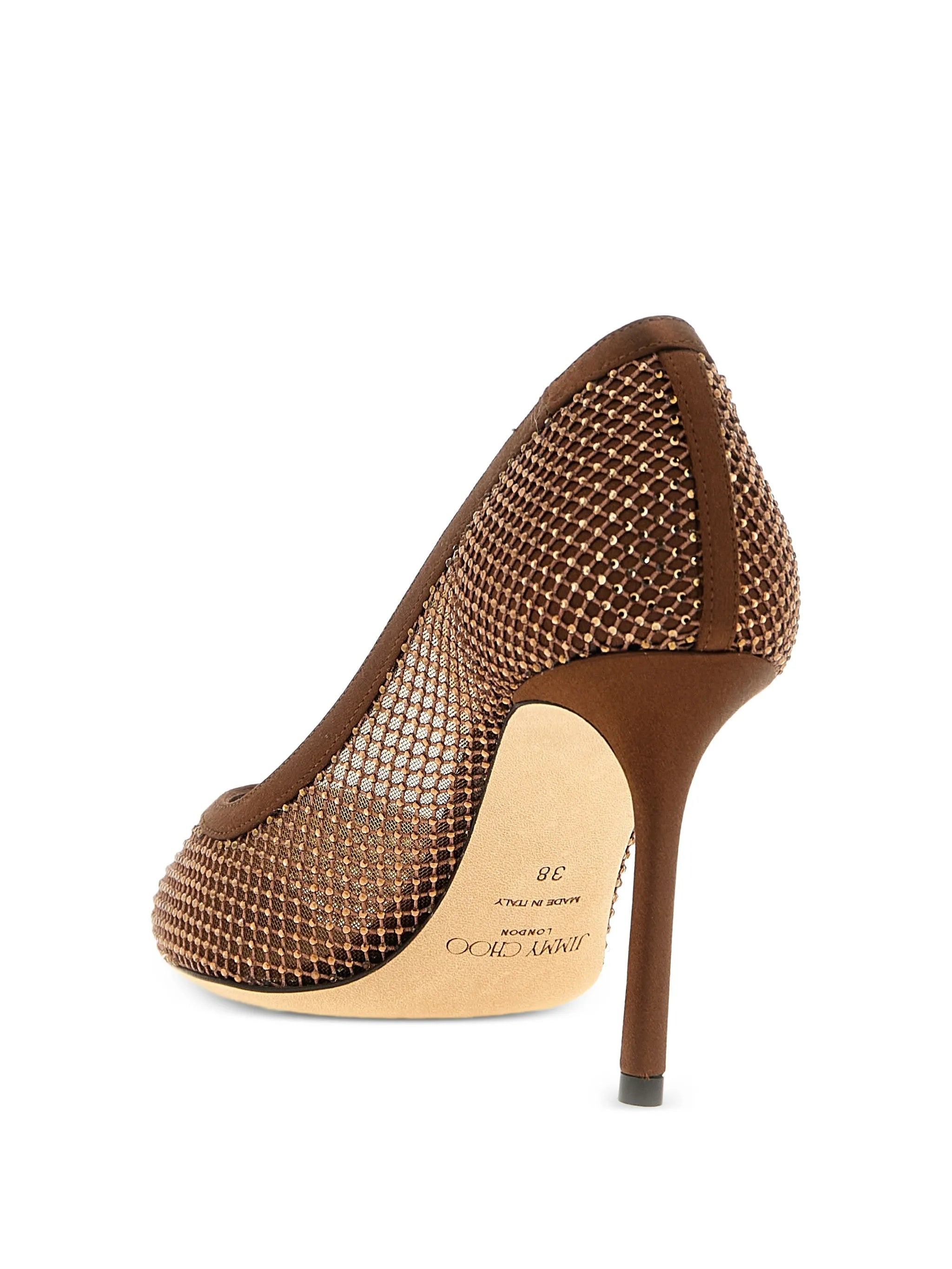 Brown Romy 85 Mesh Pointed Pumps
