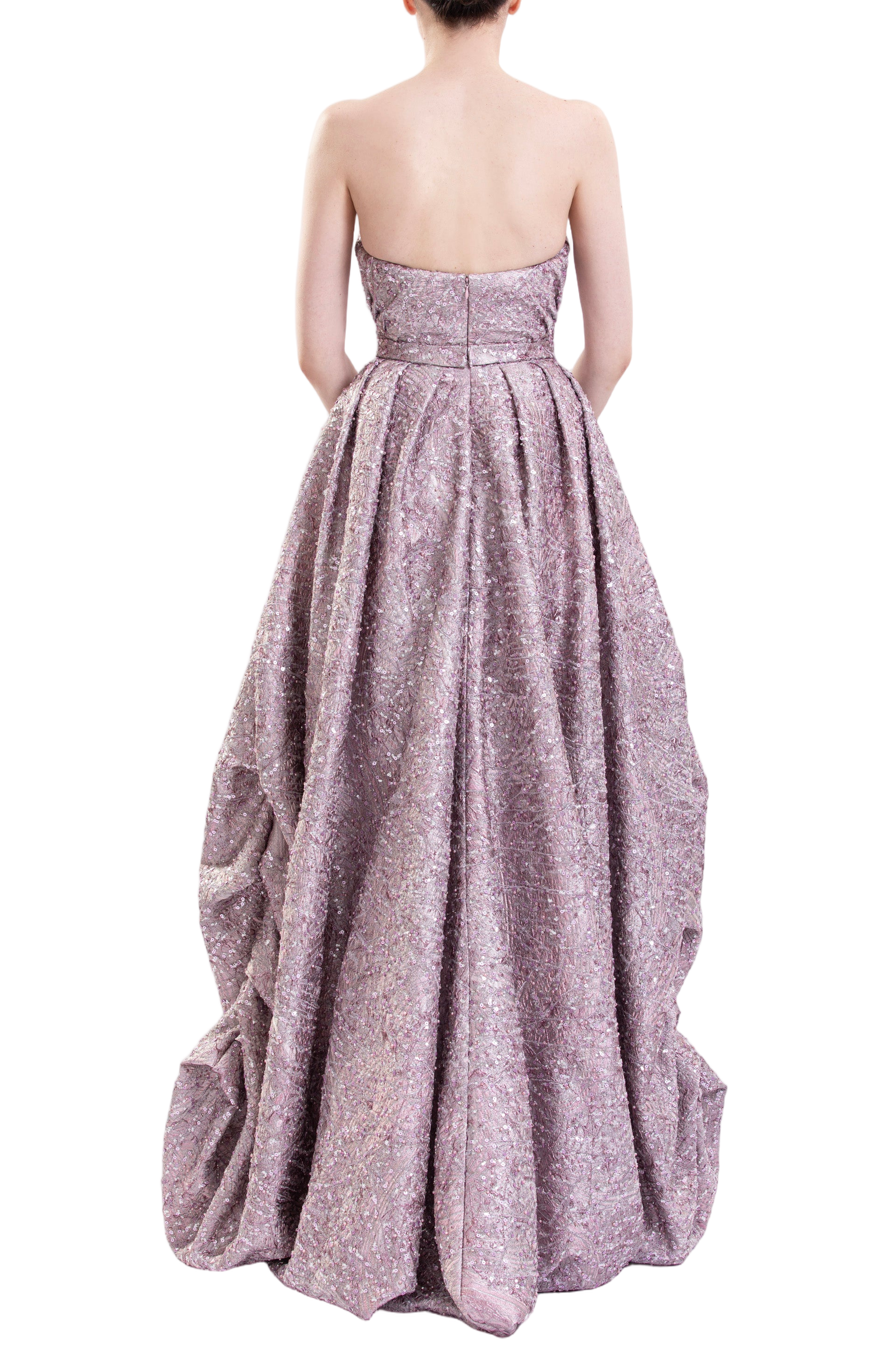 Brocade High-Low Dress