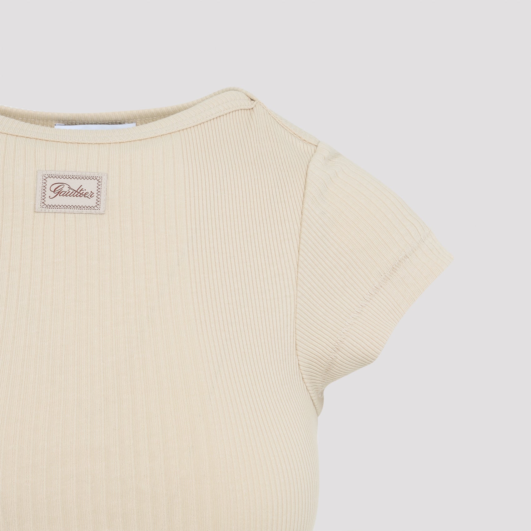 Ribbed Short-Sleeved Crop Top