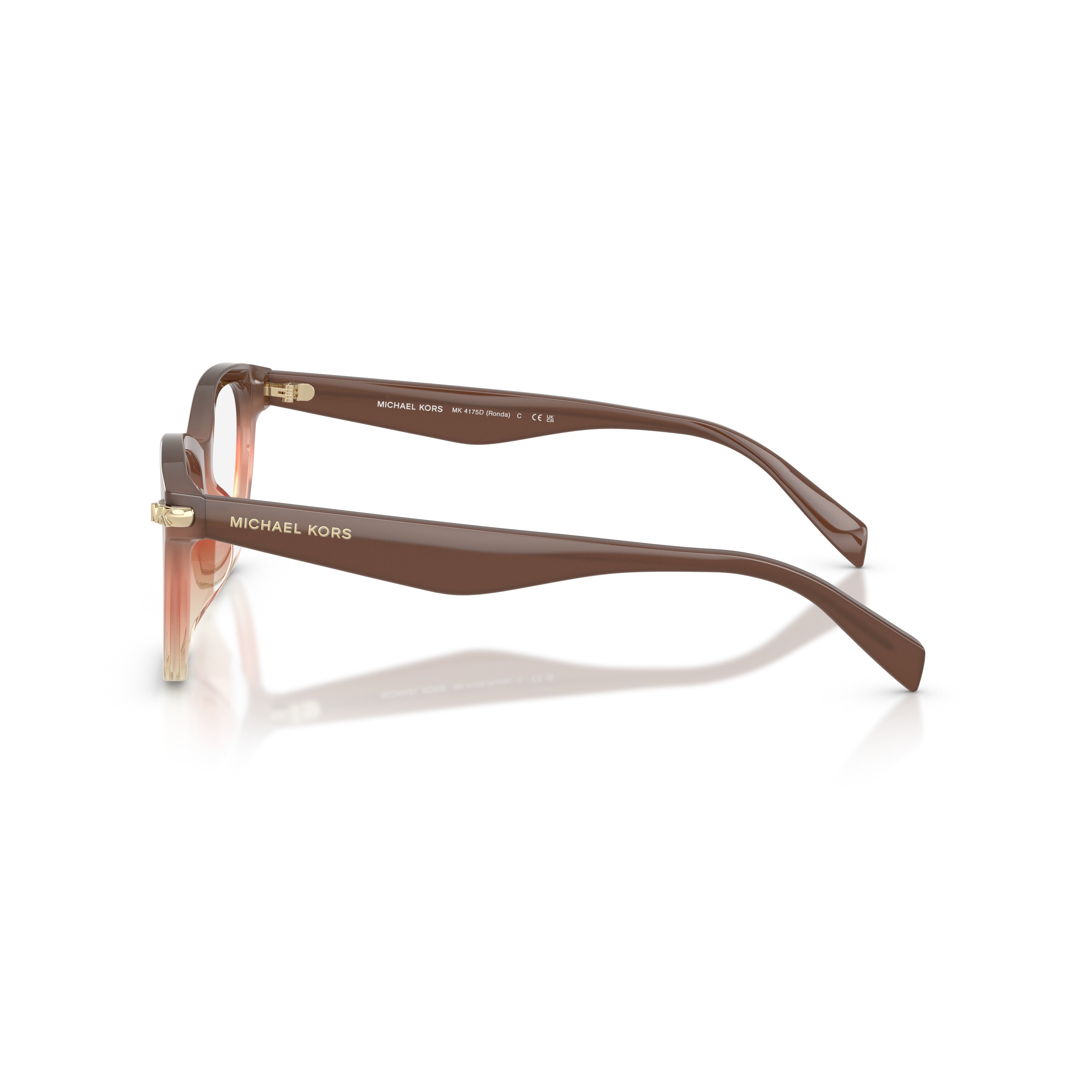 0mk4175d Square Frame Gradient Eyeglasses with Gold Accents