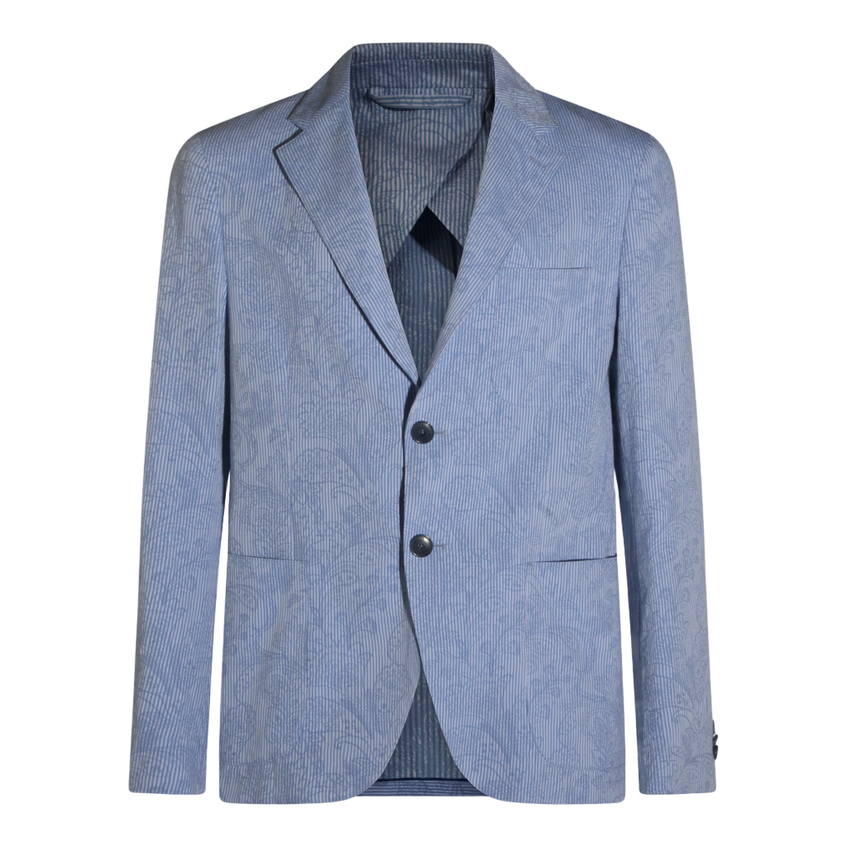 Tailored Blue Jacket with Paisley Detail