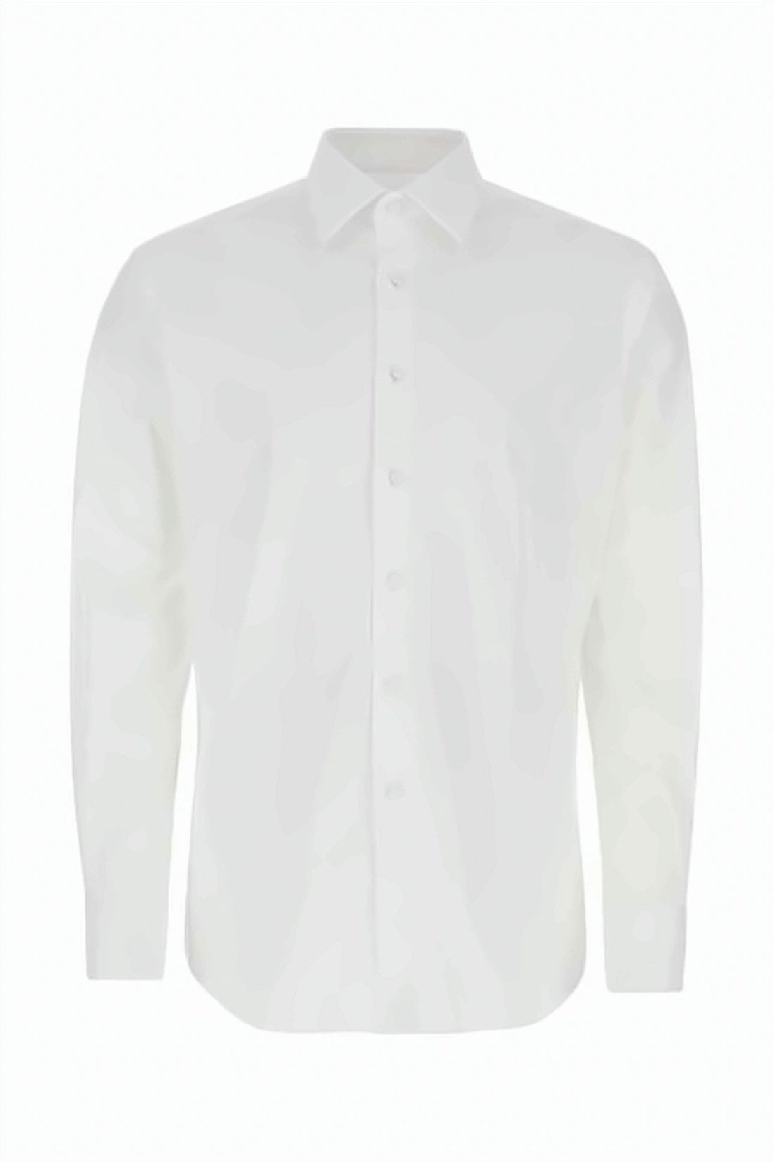 Blue Cotton Polyamide Button-Down Shirt