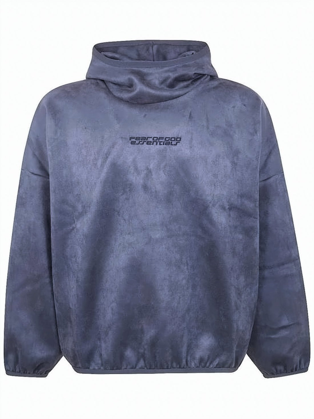 Suede-Fleece Modern Hoodie with High Neckline