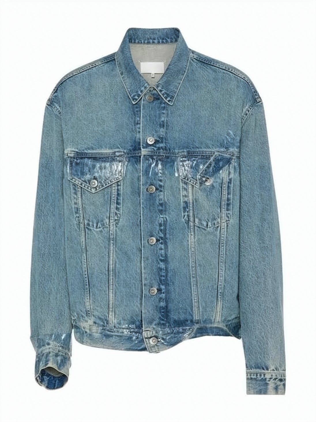Faded Blue Oversized Cotton Denim Jacket