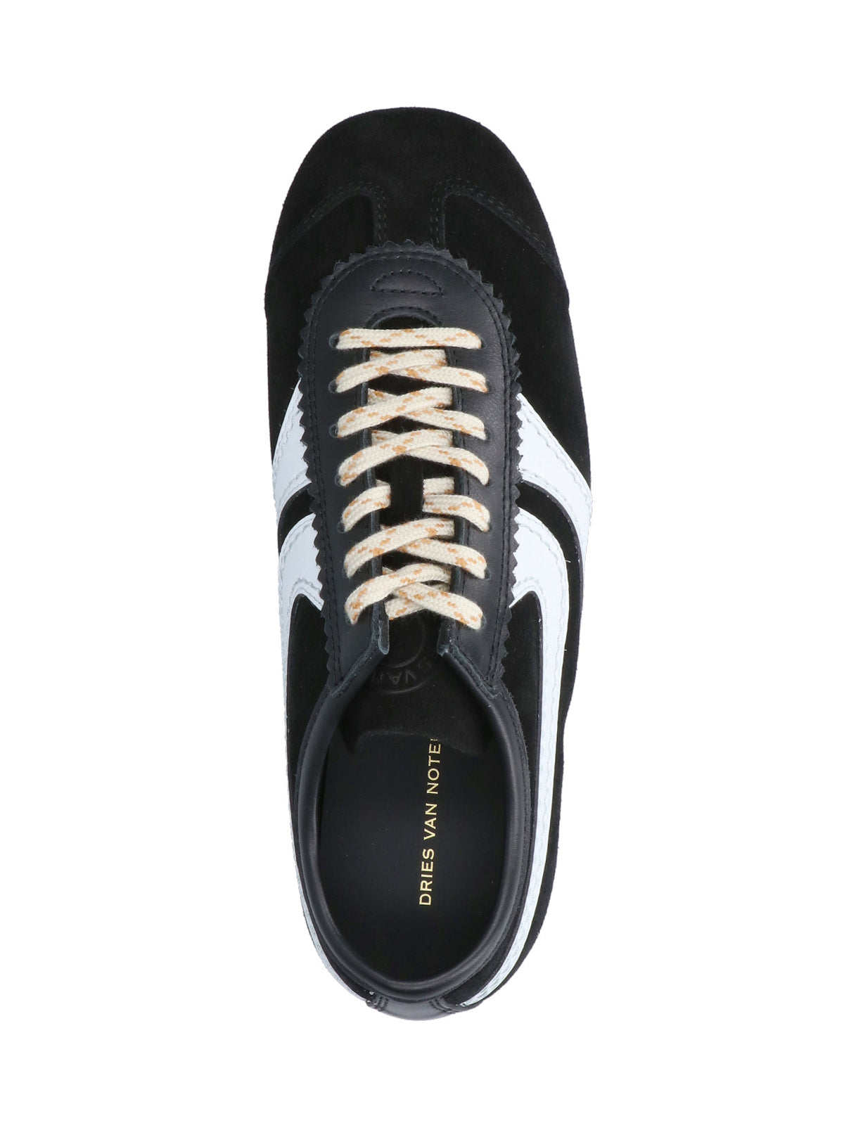 Black Suede Contrasting Trim Rubber Sneakers