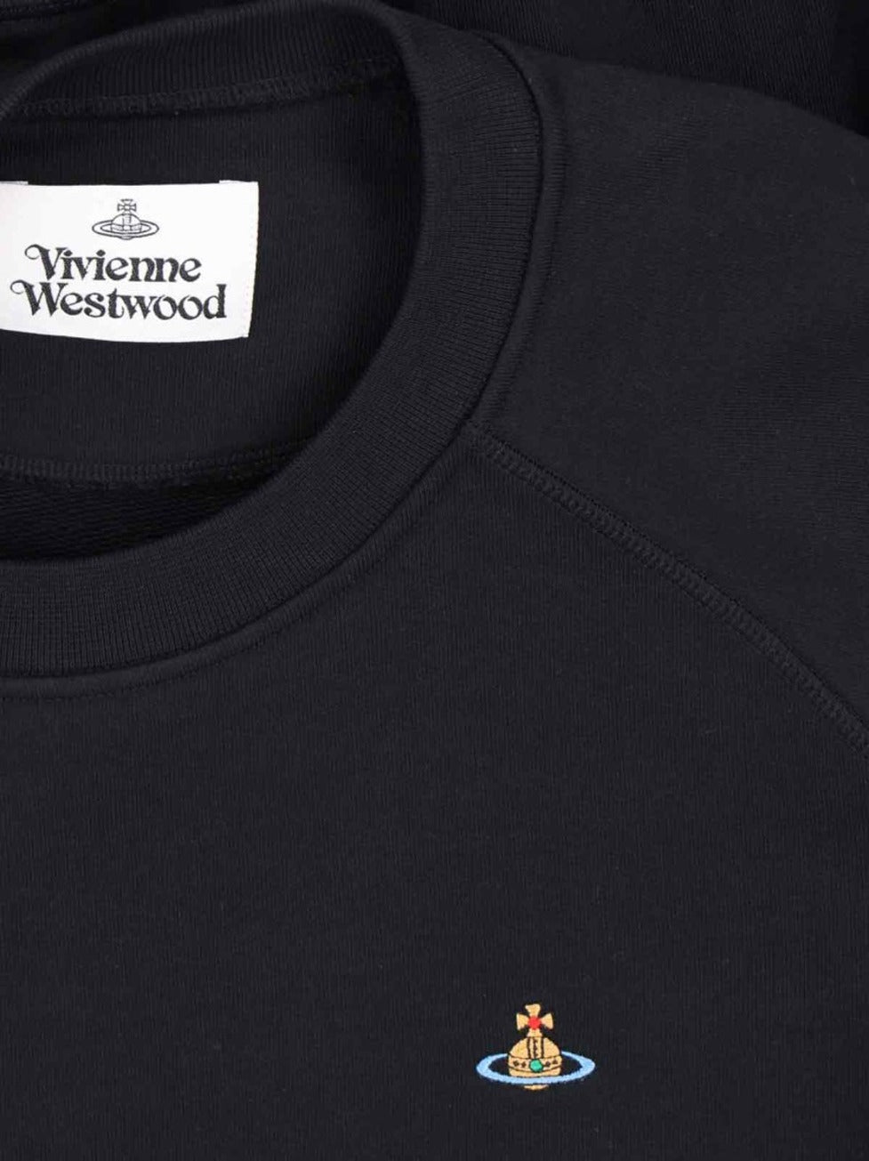 "Orb" Crewneck Sweatshirt, In Black Cotton