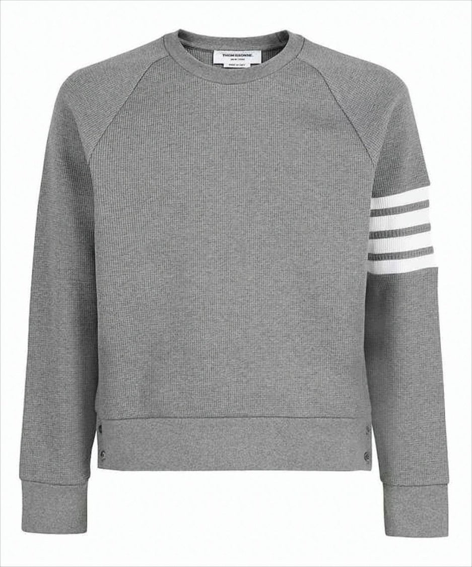 Textured Ribbed Sweatshirt with Three-Stripe Detail