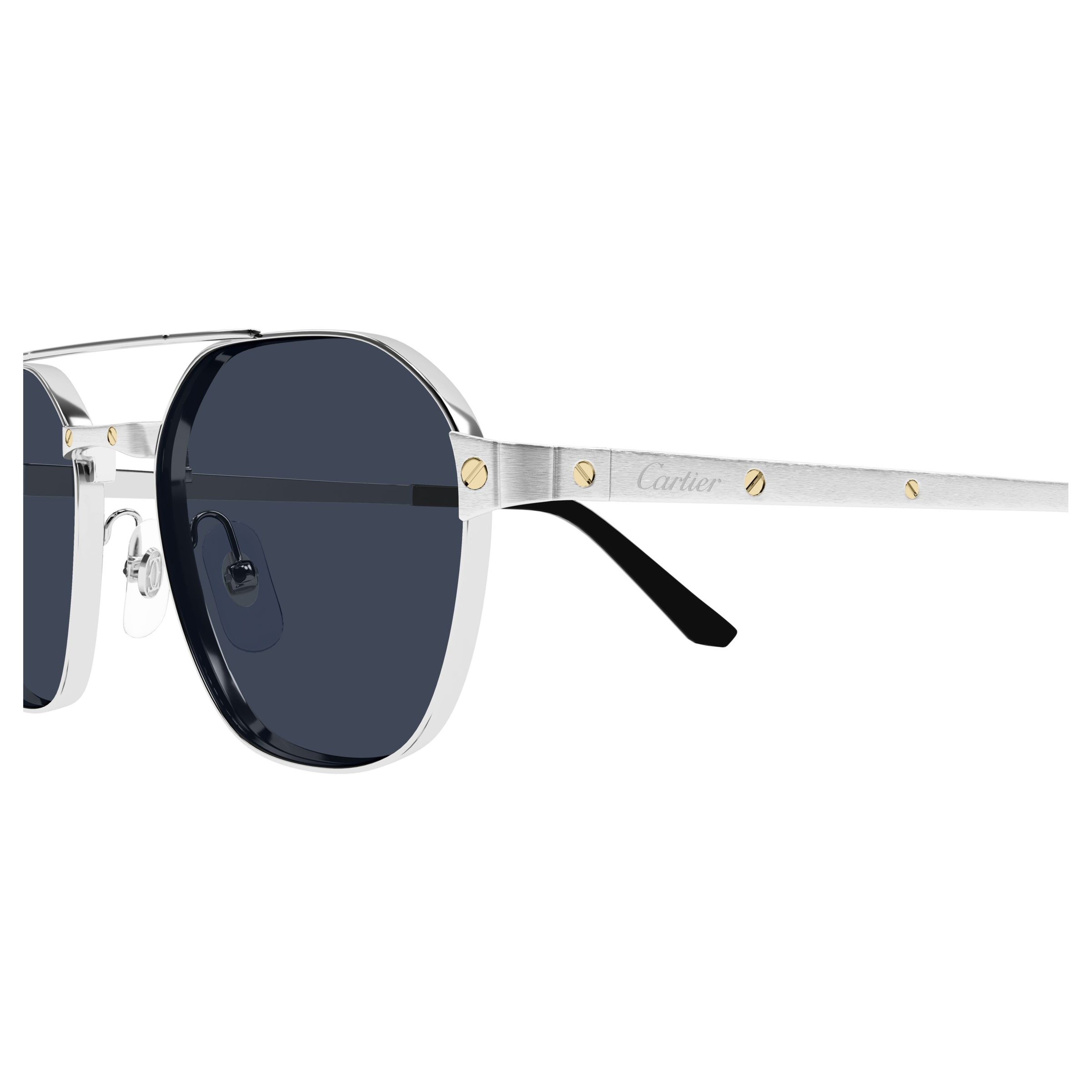 Silver Metal Frame Sunglasses With Double Bridge