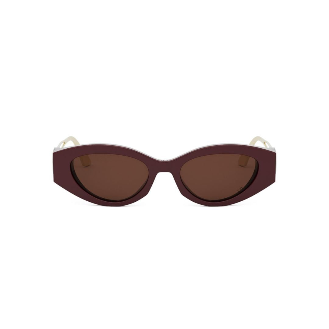 Cat-Eye Sunglasses with Angular Burgundy Frame