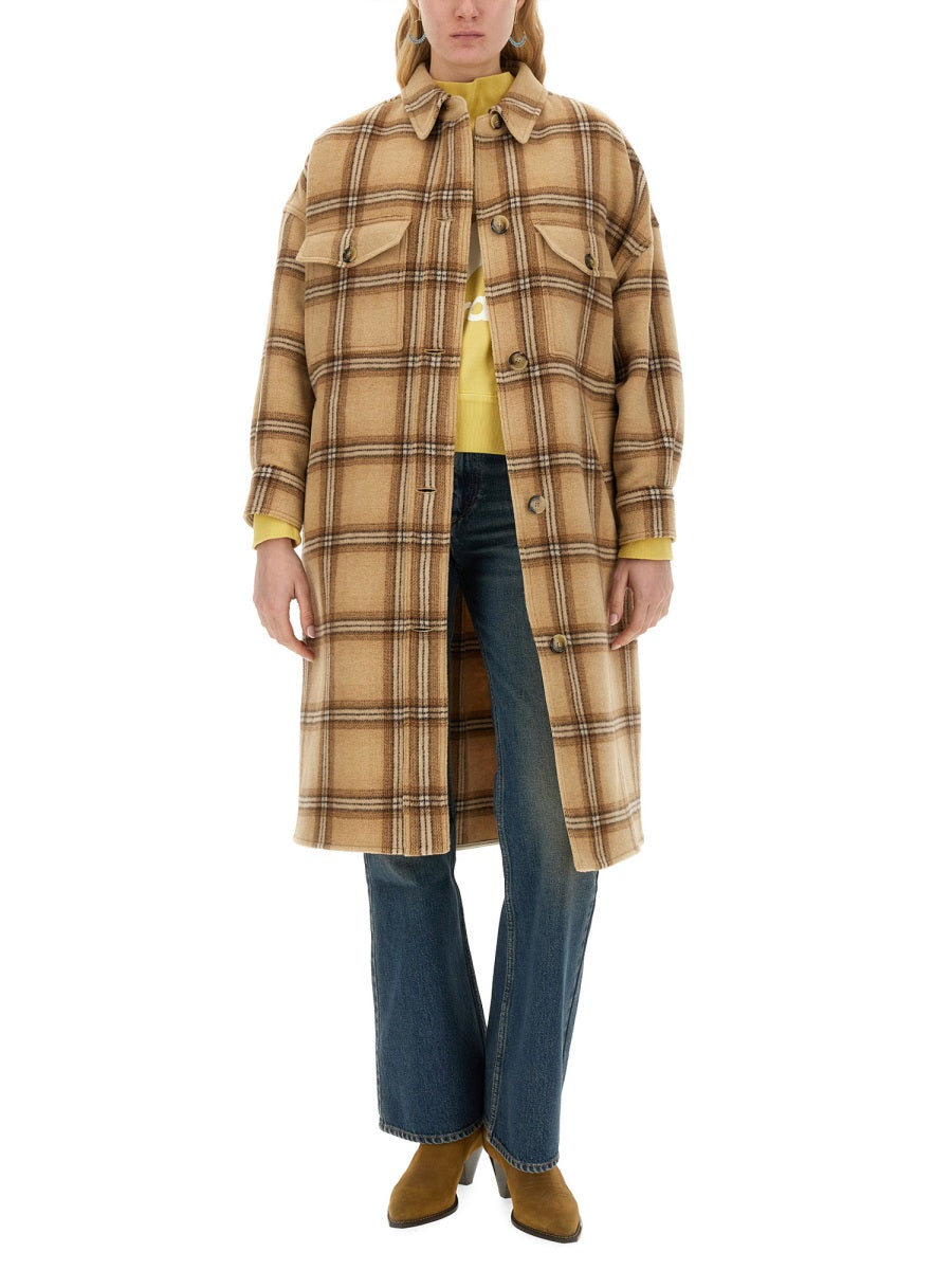 Classic Plaid Oversized Coat with Soft Texture