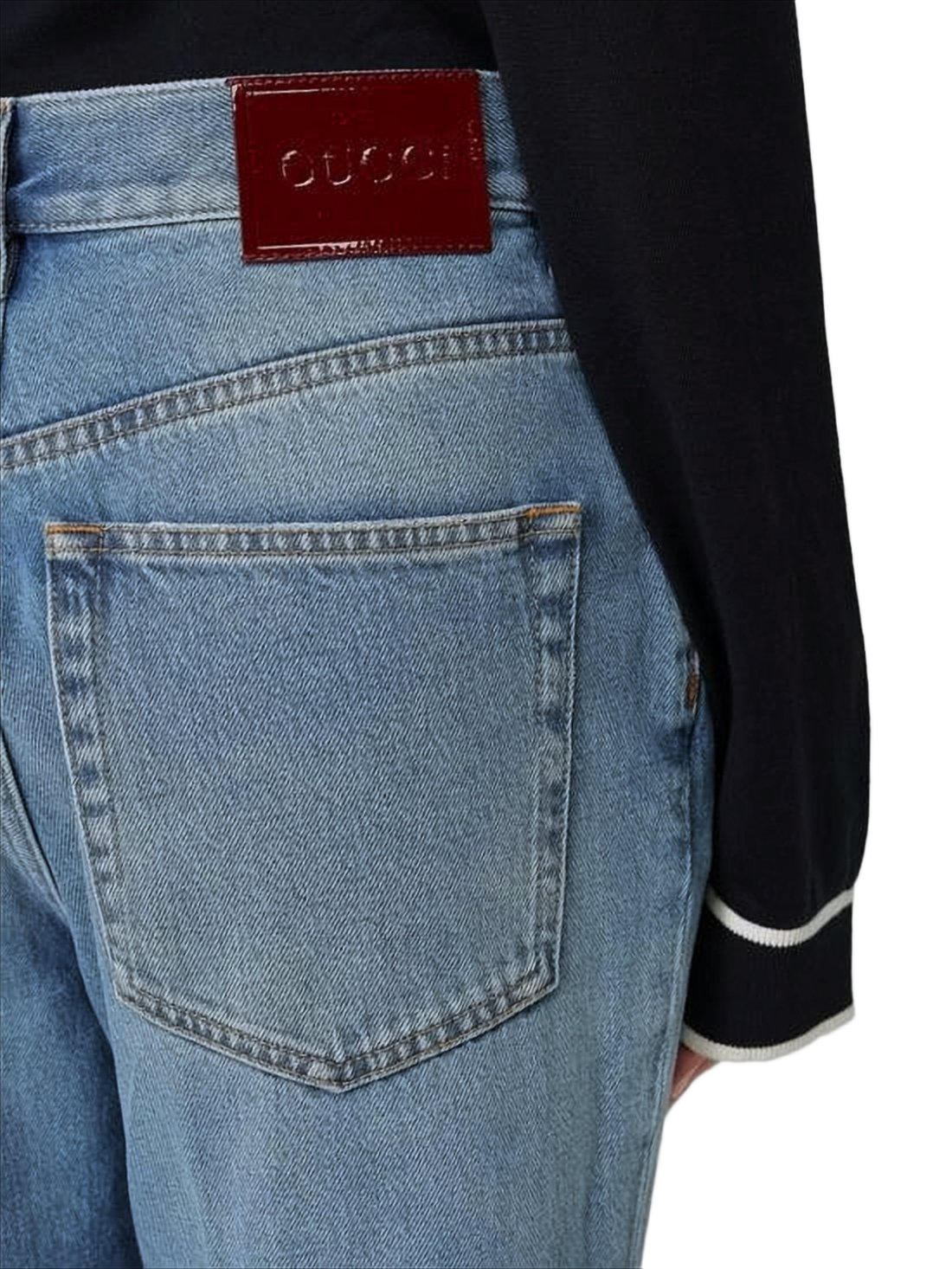 Straight-Leg Denim Pants with Mid-Rise Waist