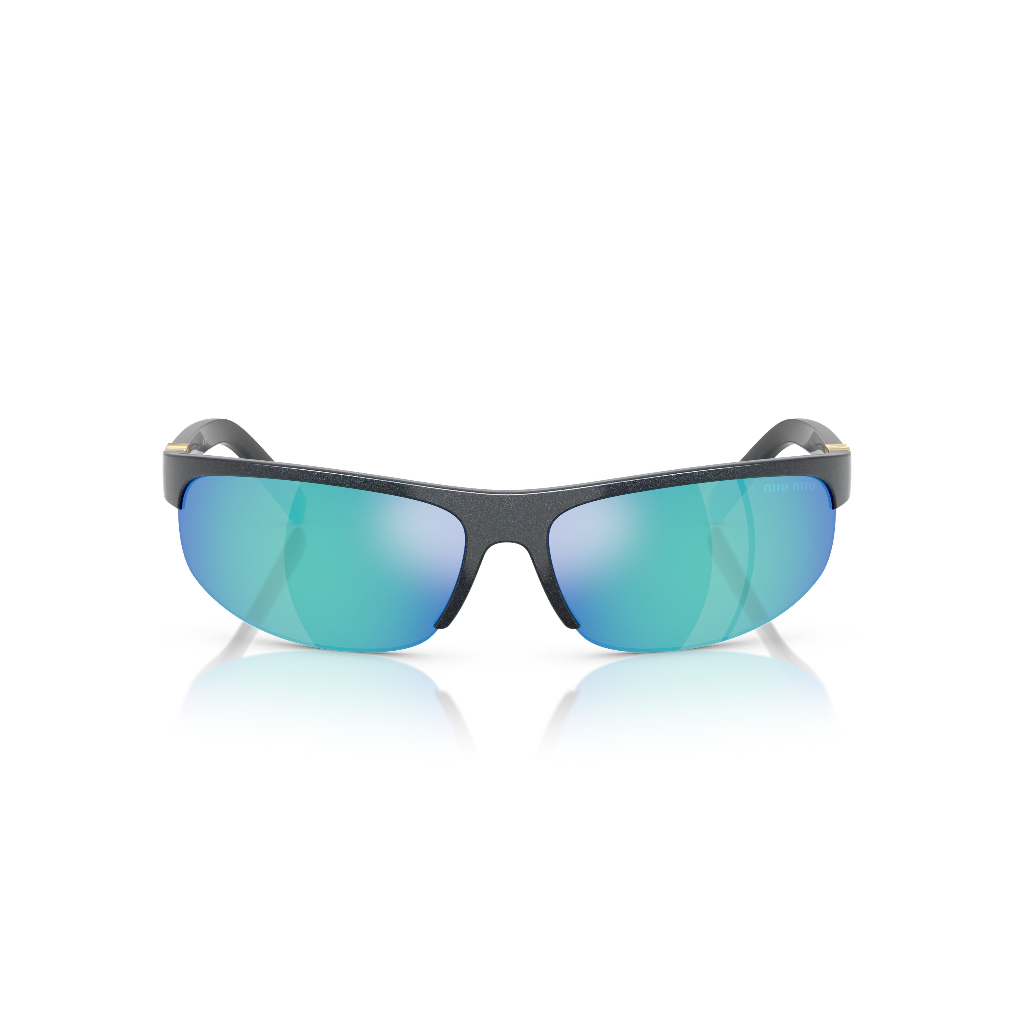 0mu A02s Semi-Rimless Black Sunglasses