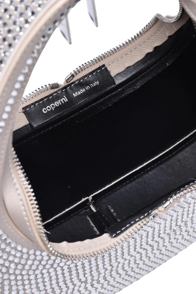 Baguette Bag Rhinestones Beige - Beige