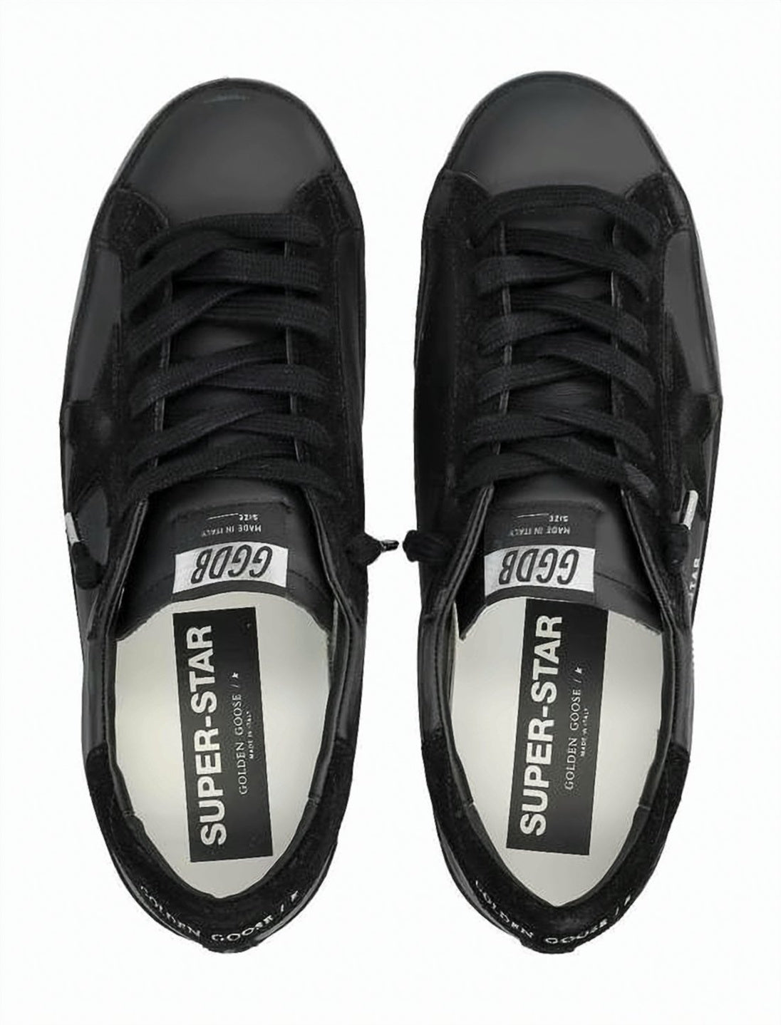 Low-Top Black Leather Sneakers with Subtle Star Detail