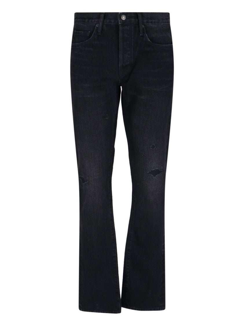 Logo Straight Jeans – Black