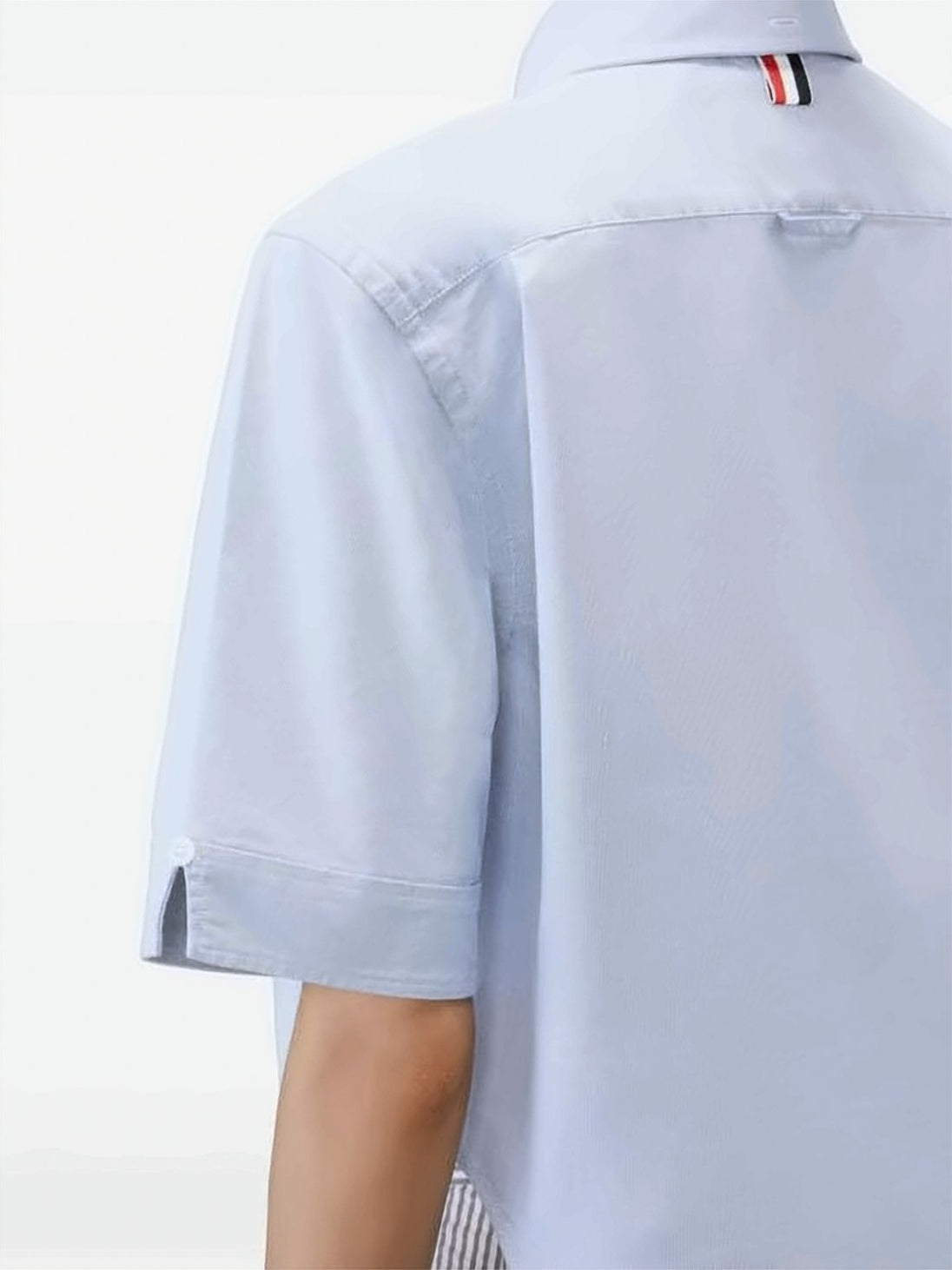Cropped Short Sleeve Oxford Shirt