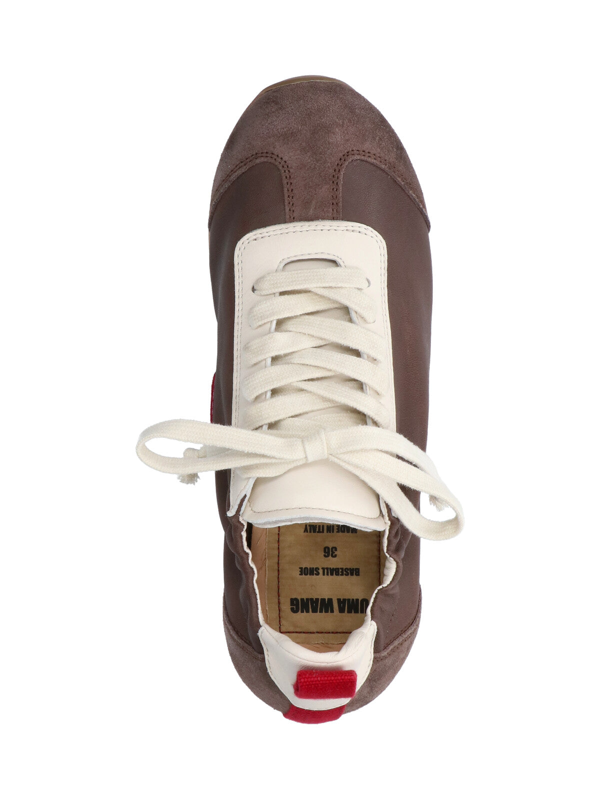 Brown Leather Sneakers With Suede Accents