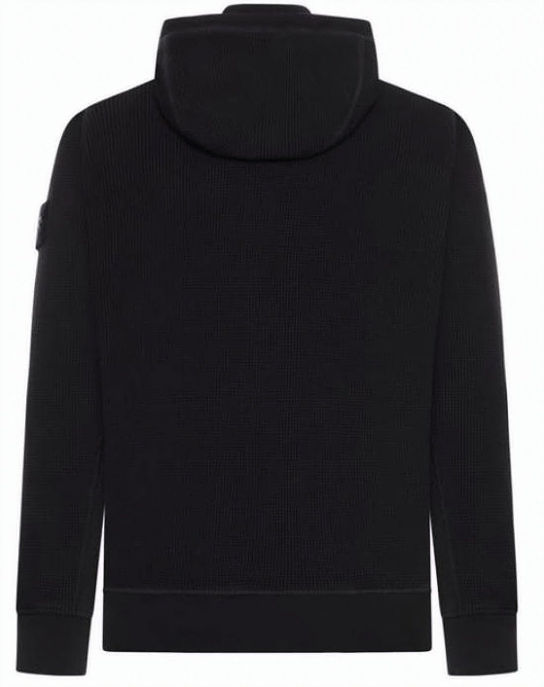 Textured Black Hooded Sweatshirt
