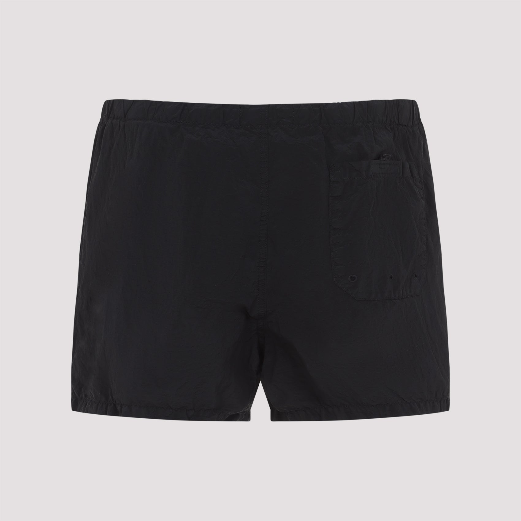 Black Polyamide Shorts With Drawstring Waist