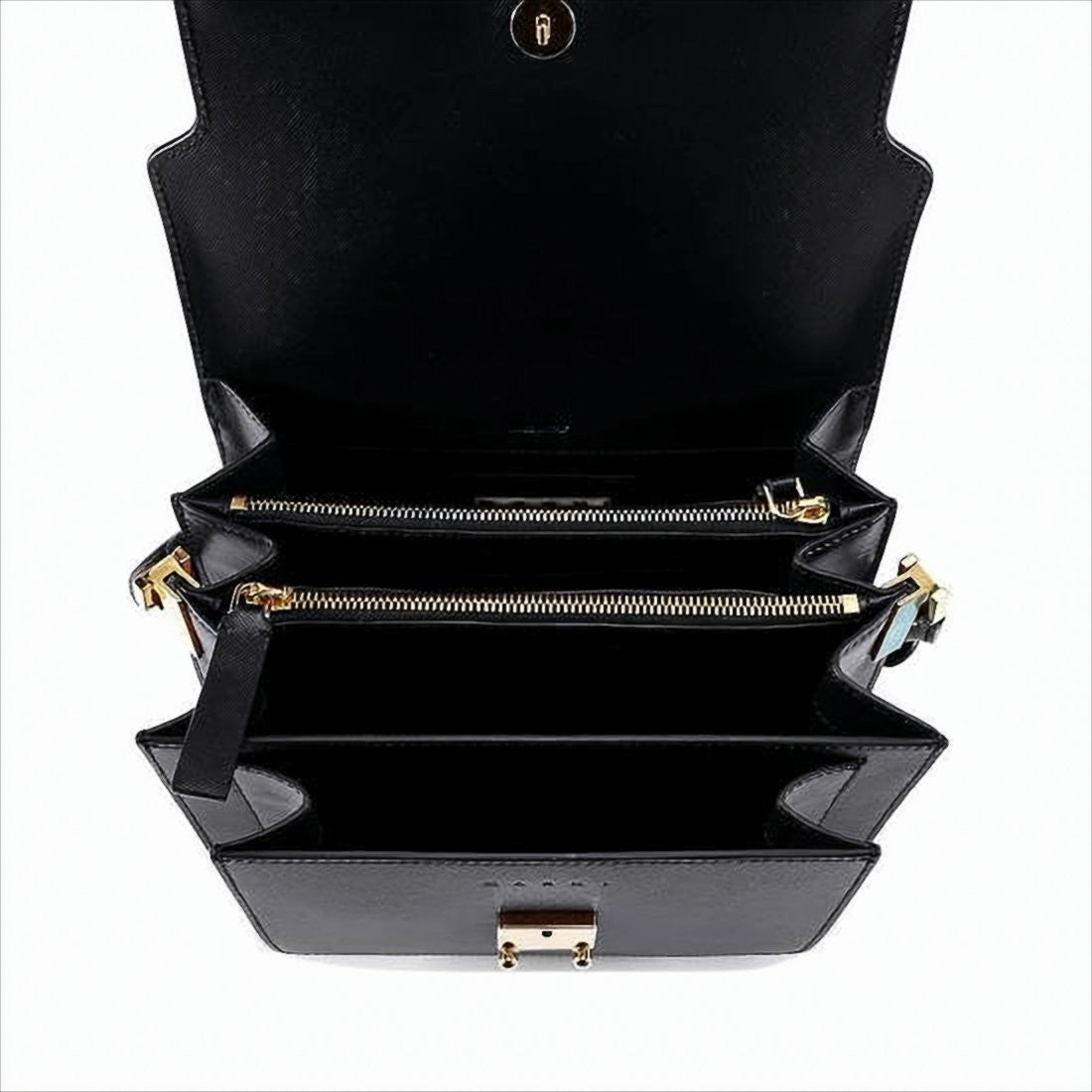 Structured Crossbody Bag in Smooth Calf Leather with Adjustable Strap