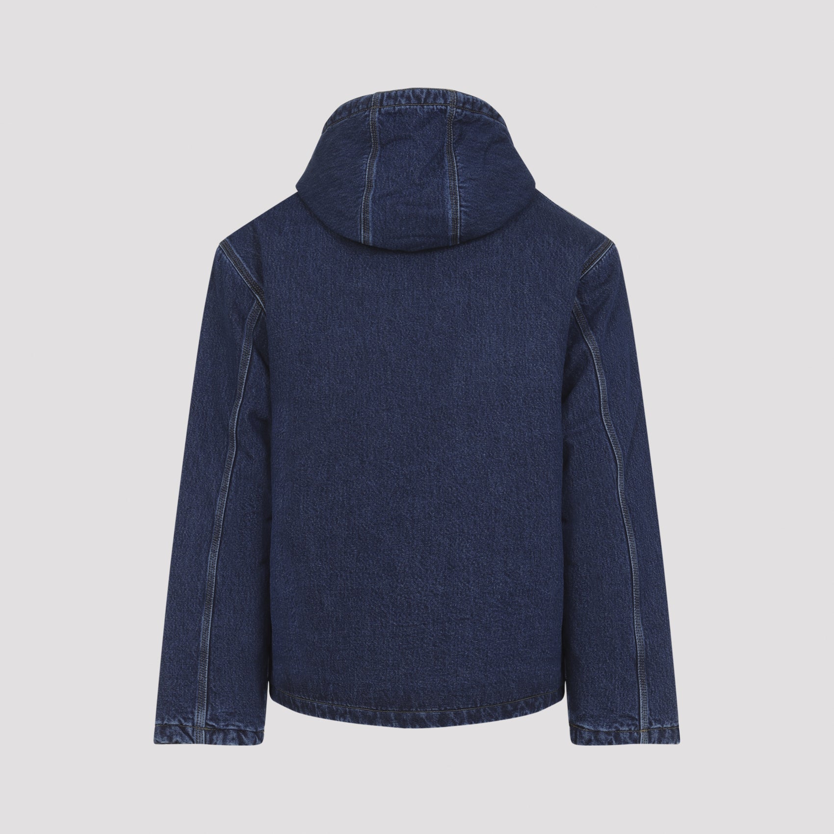 Indigo Denim Jacket With Hood