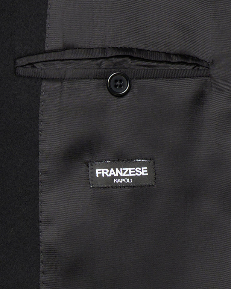Double-Breasted Loden Coat With Peak Lapels