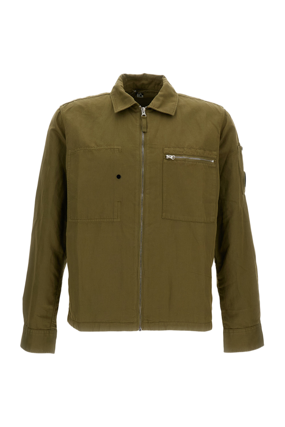 Oversized Organic Gabardine Zip-Up Shirt