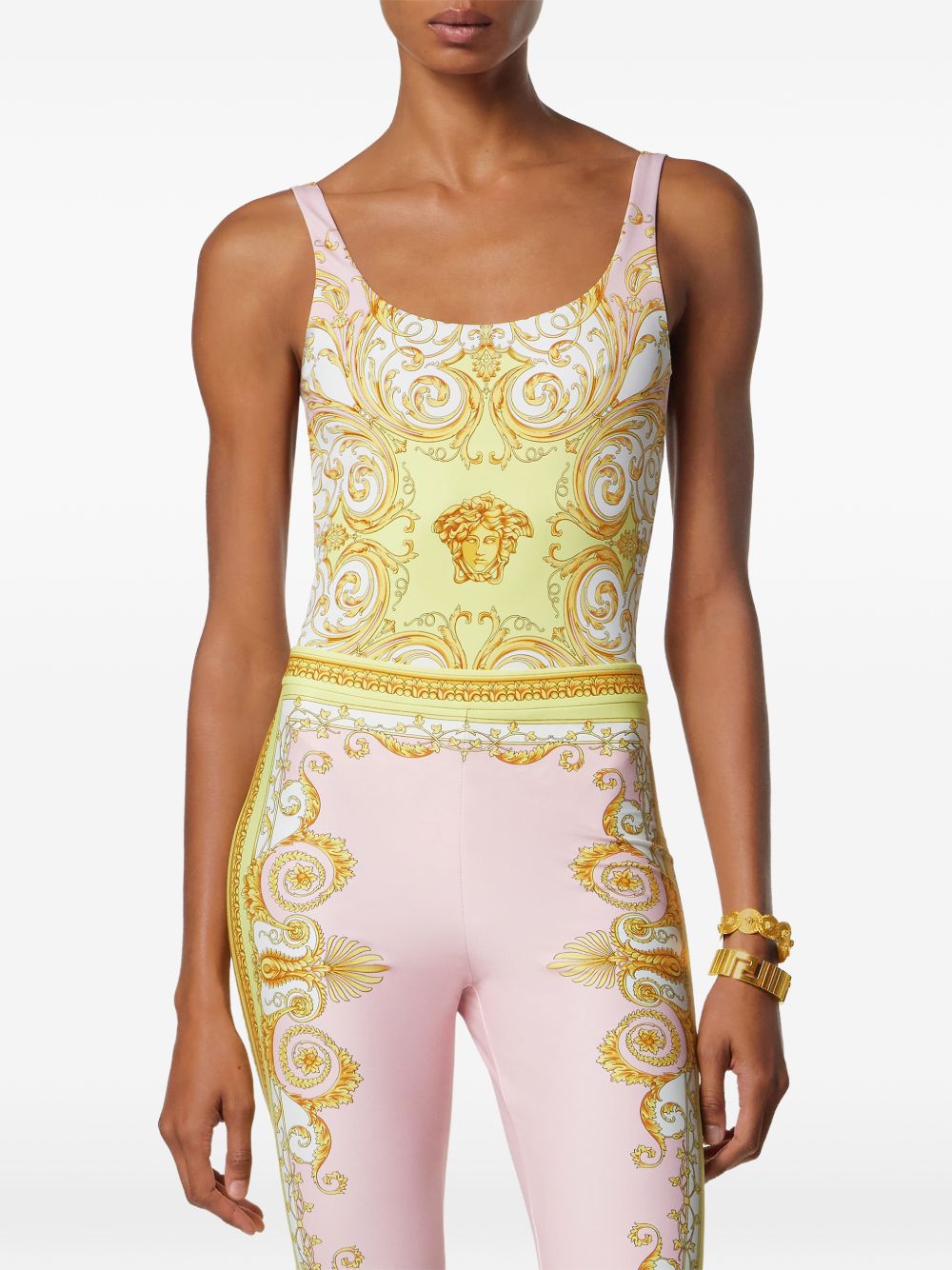 Ornate Baroque Print One-Piece Swimsuit