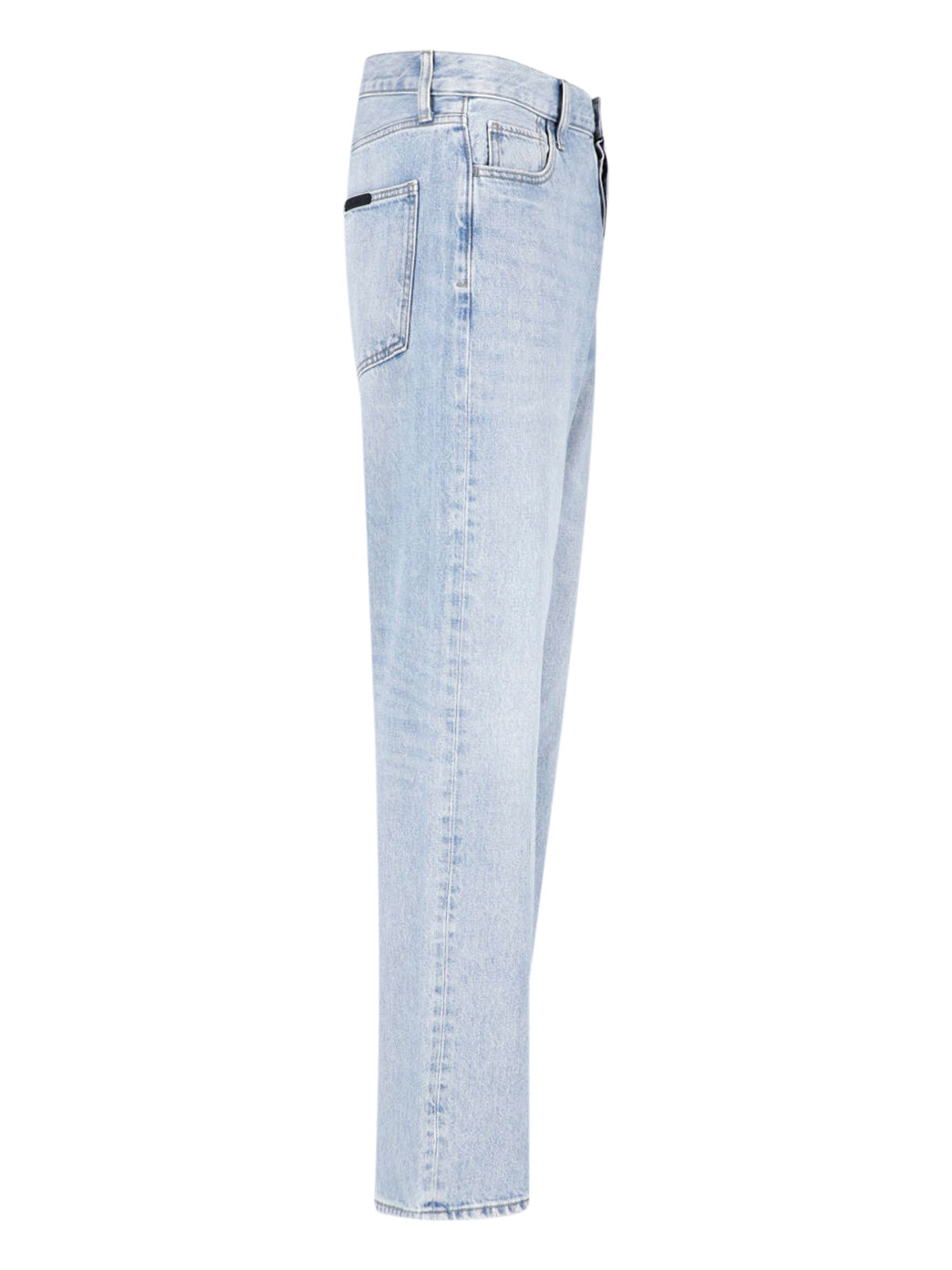 Light Wash Denim Jeans With Straight-Leg Cut