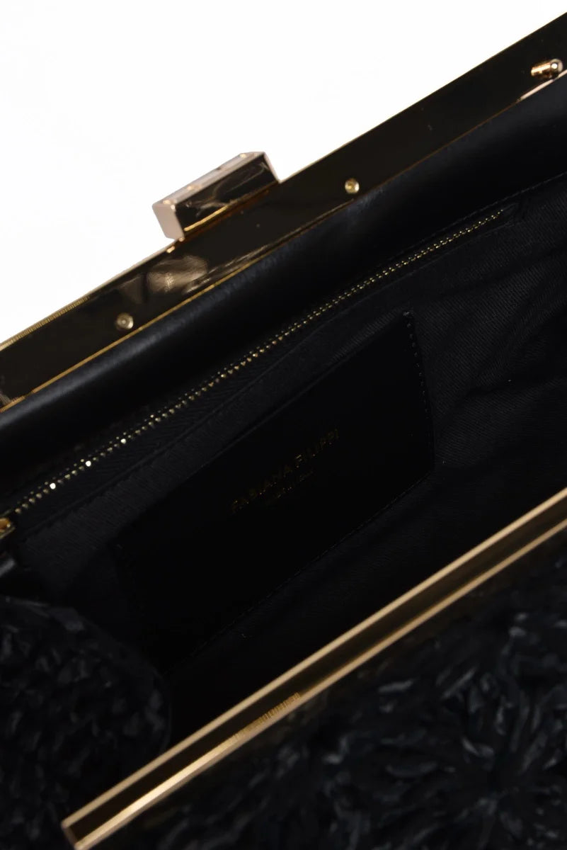 Raffia Clutch - Black