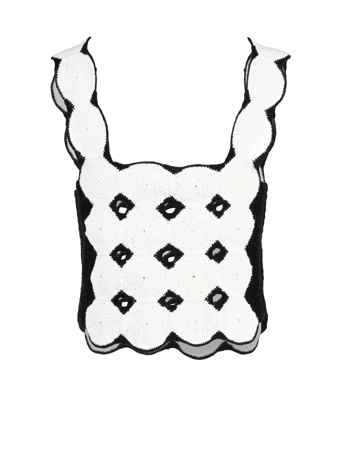 White/Black Crochet Top