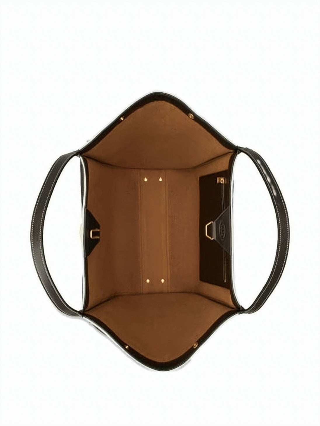 Linen Tote Bag with Dark Leather Trim