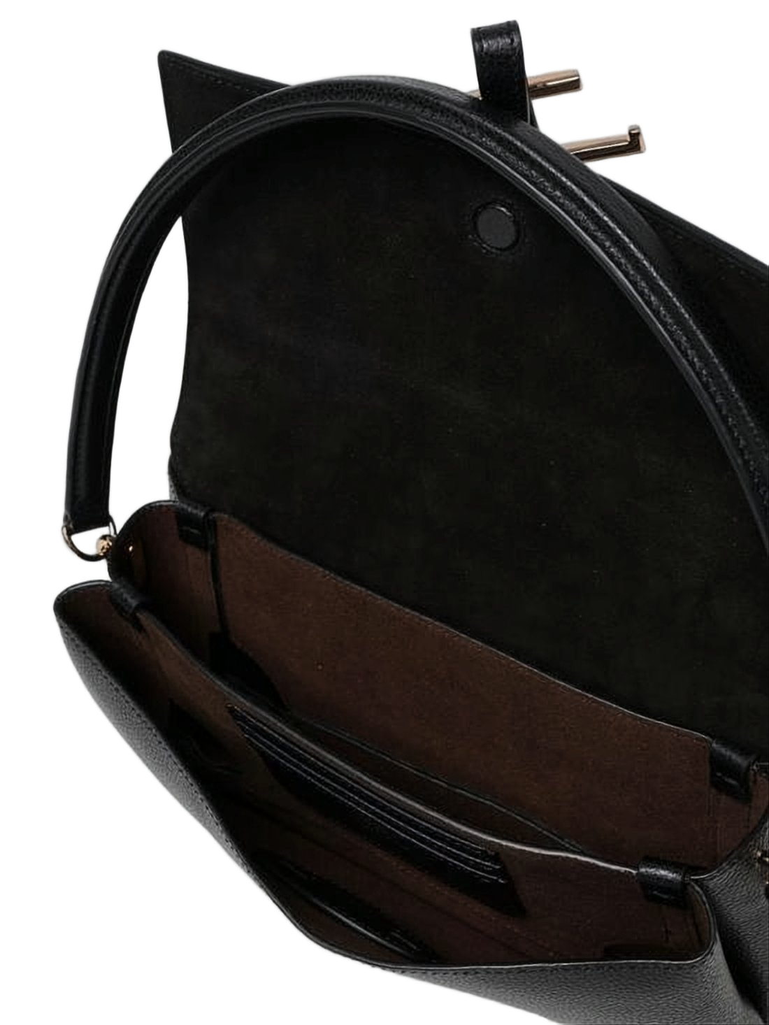 Structured Black Calf Leather Tote Bag