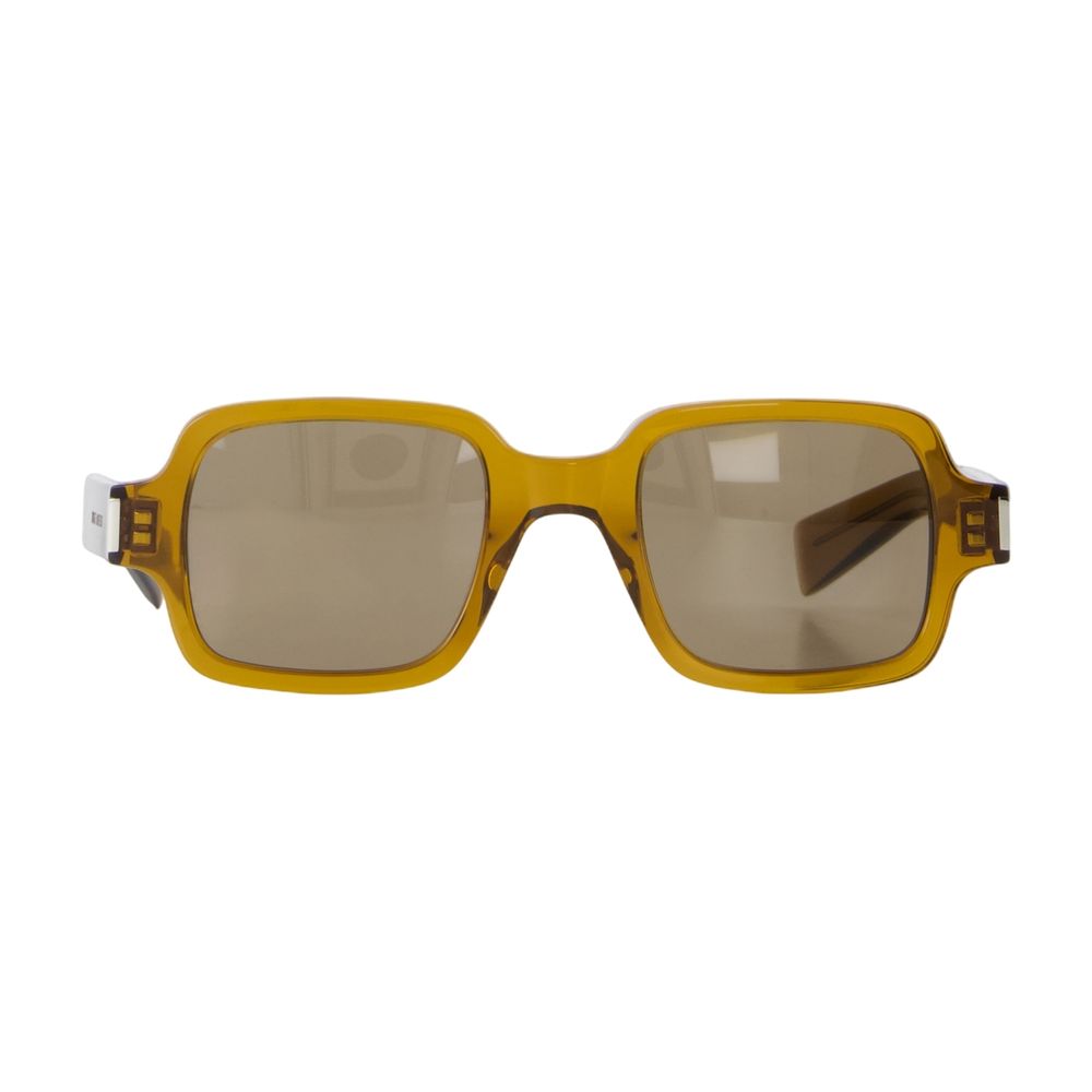 Translucent Brown Acetate Rectangular Sunglasses