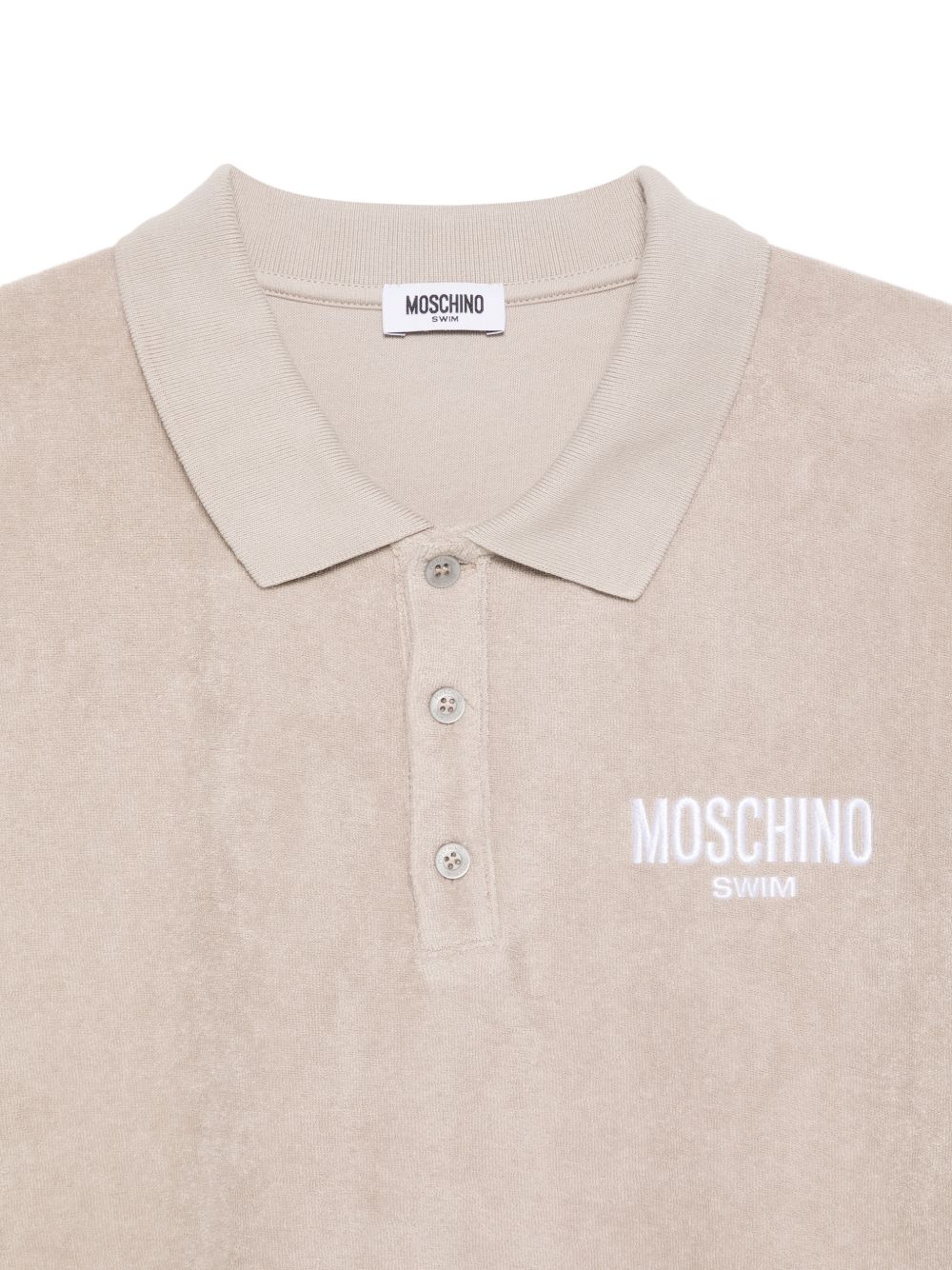 Beige Short Sleeve Button Knit Polo