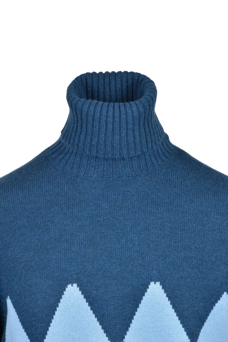 Cashmere Turtleneck Pullover - Petrol/Turquoise
