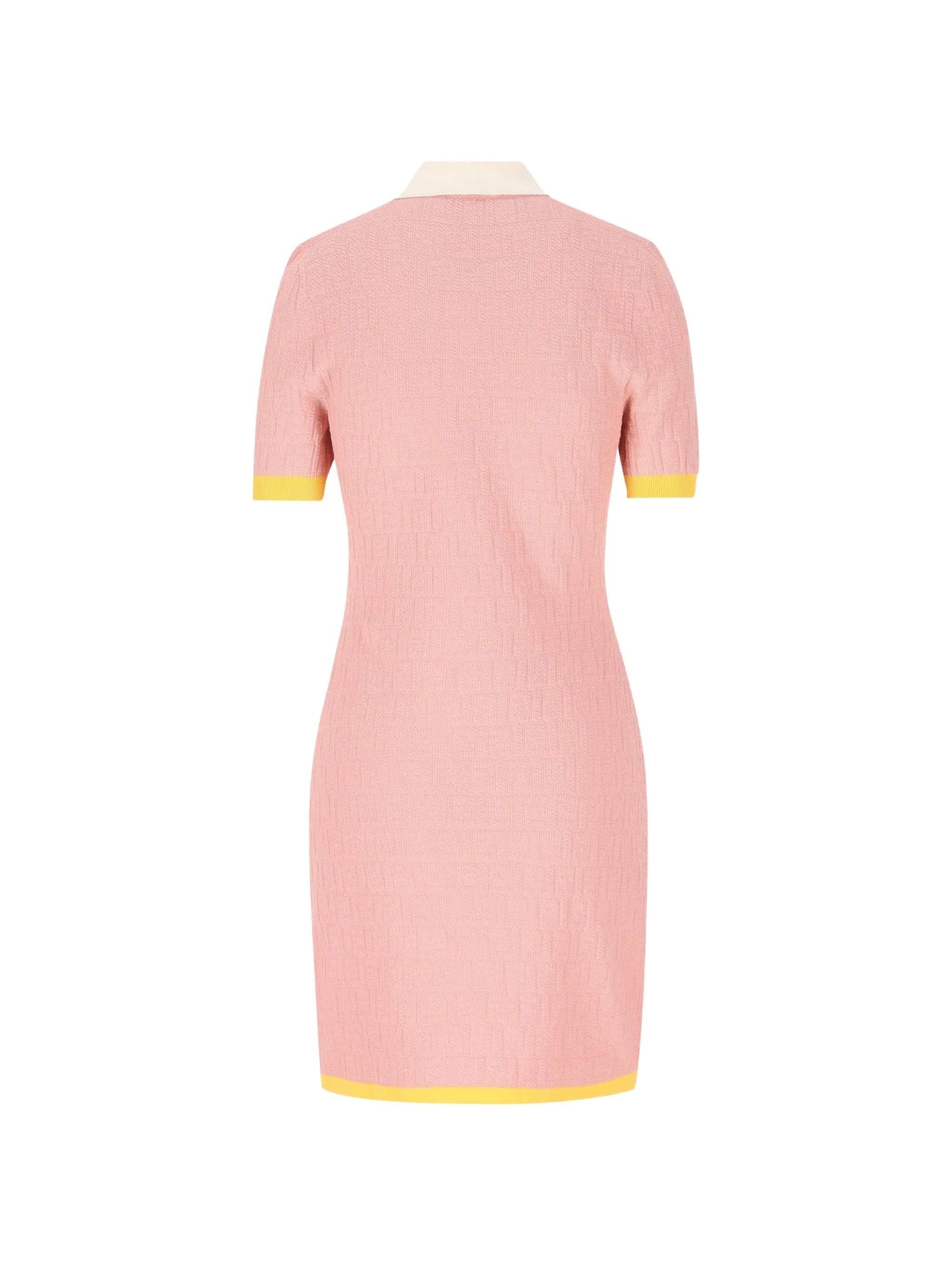 Color Block FF Fitted Pink Knit Dress