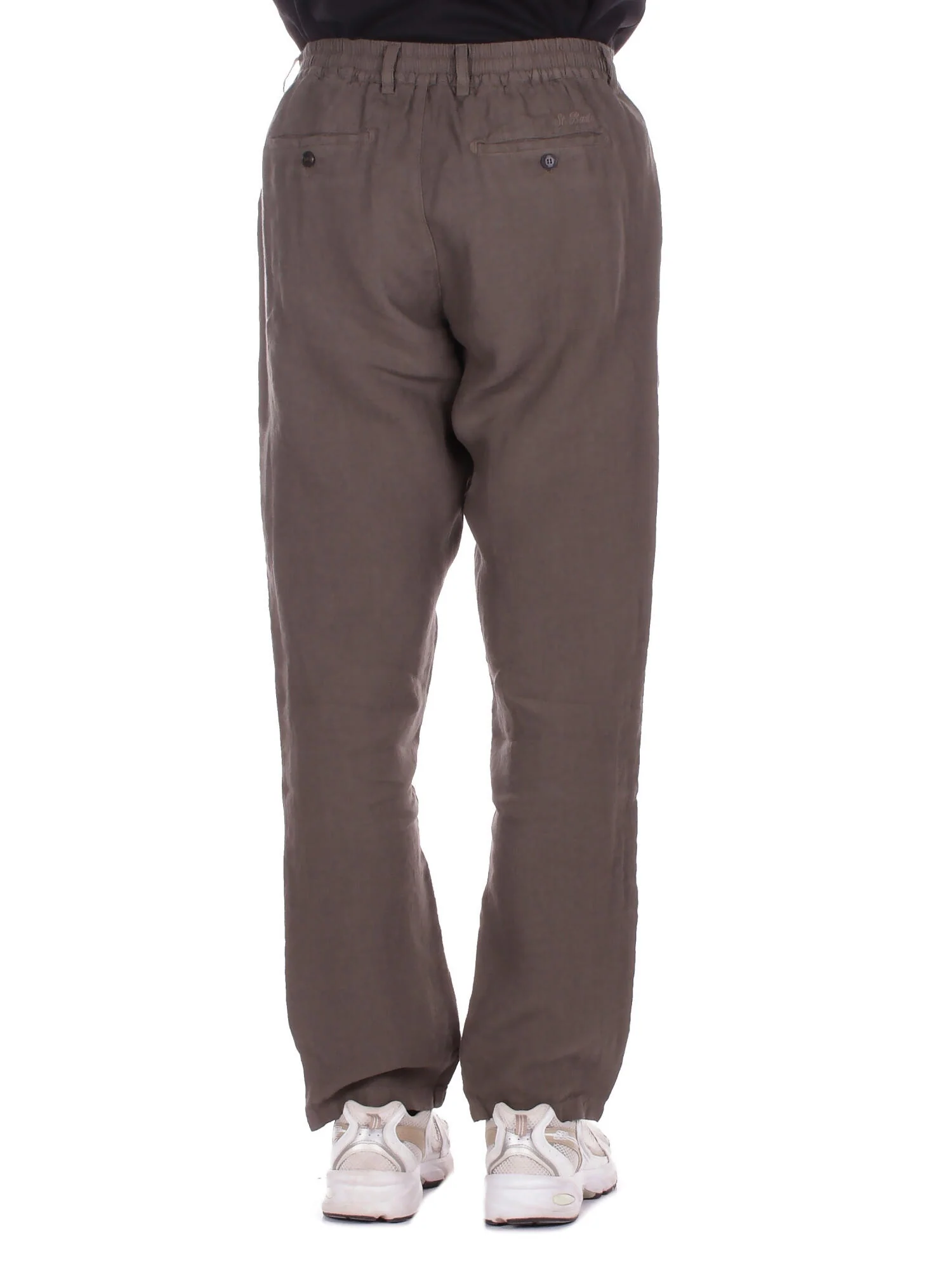 Relaxed Fit Tapered Leg Pants with Button Detailing