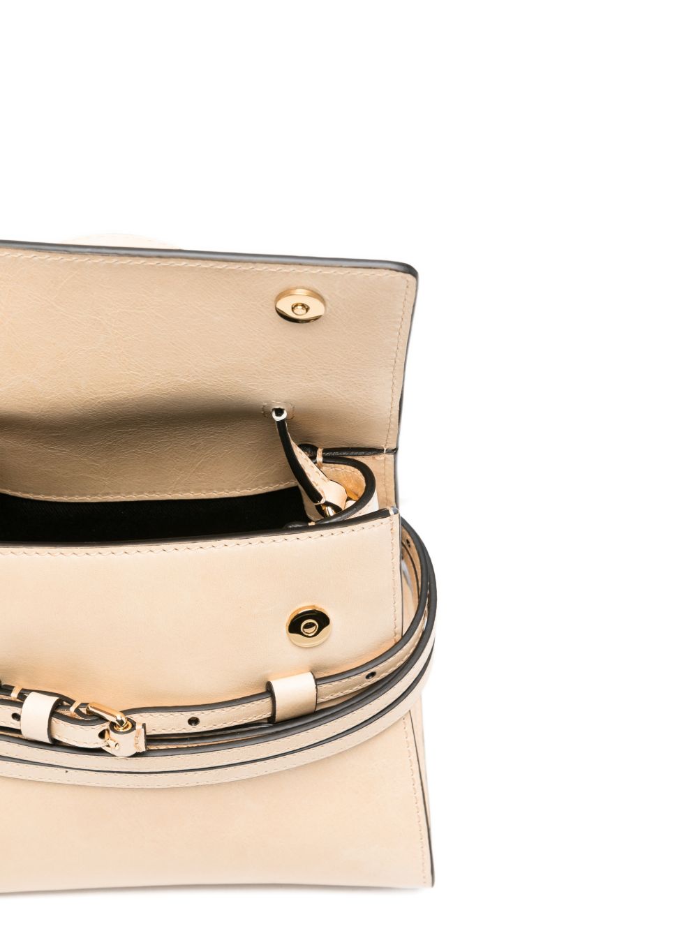 Beige Top Handle Detachable Shoulder Strap Bag