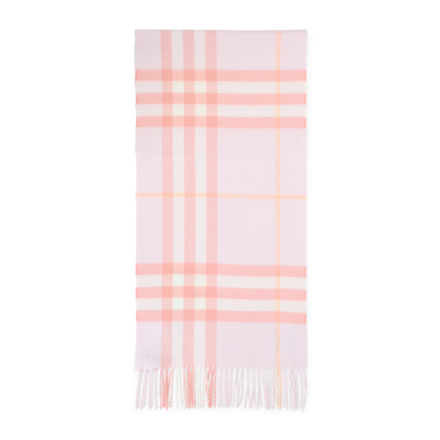 Check Pattern Fringed Cashmere Scarf