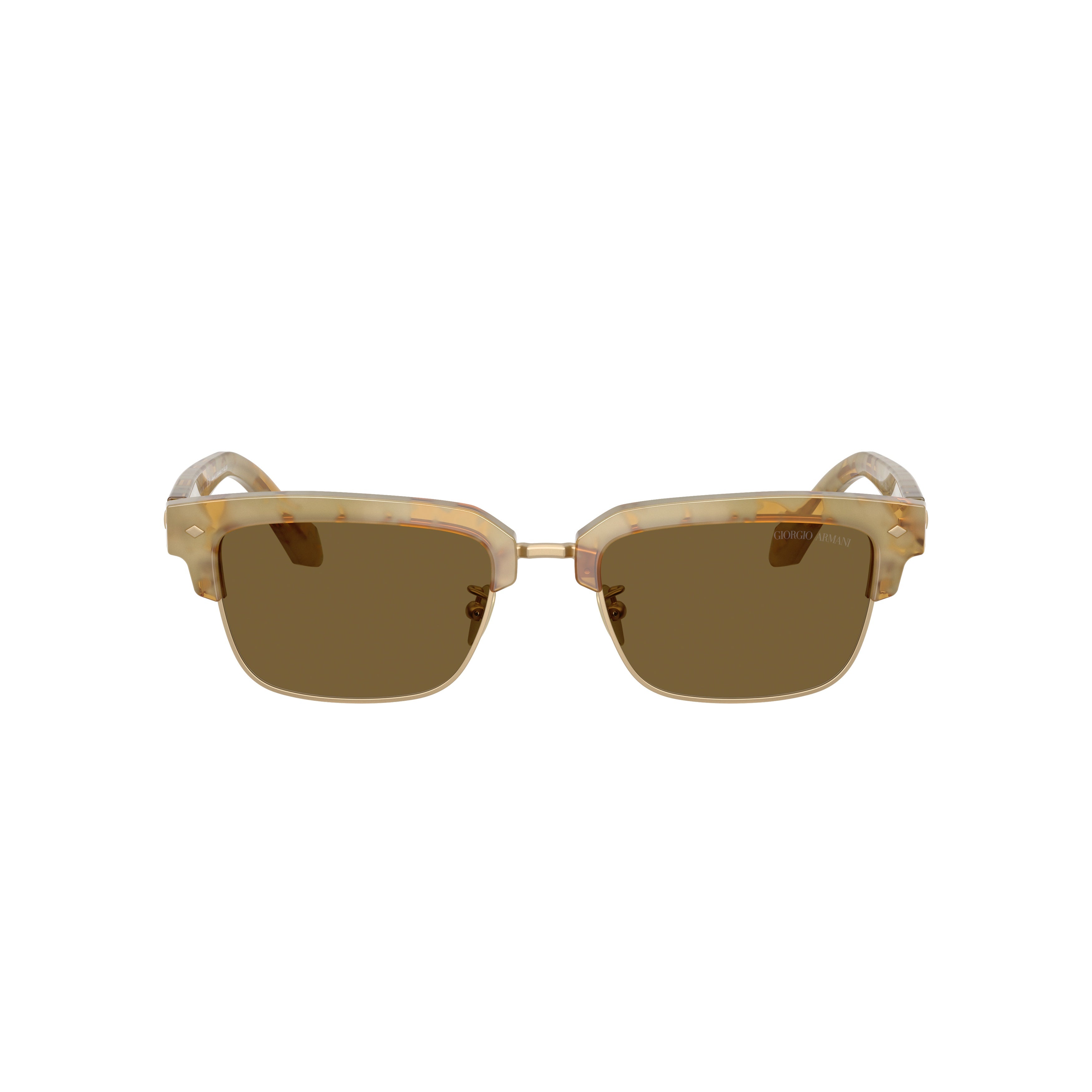 0ar8243 Translucent Beige Acetate Sunglasses with Tortoiseshell Accents