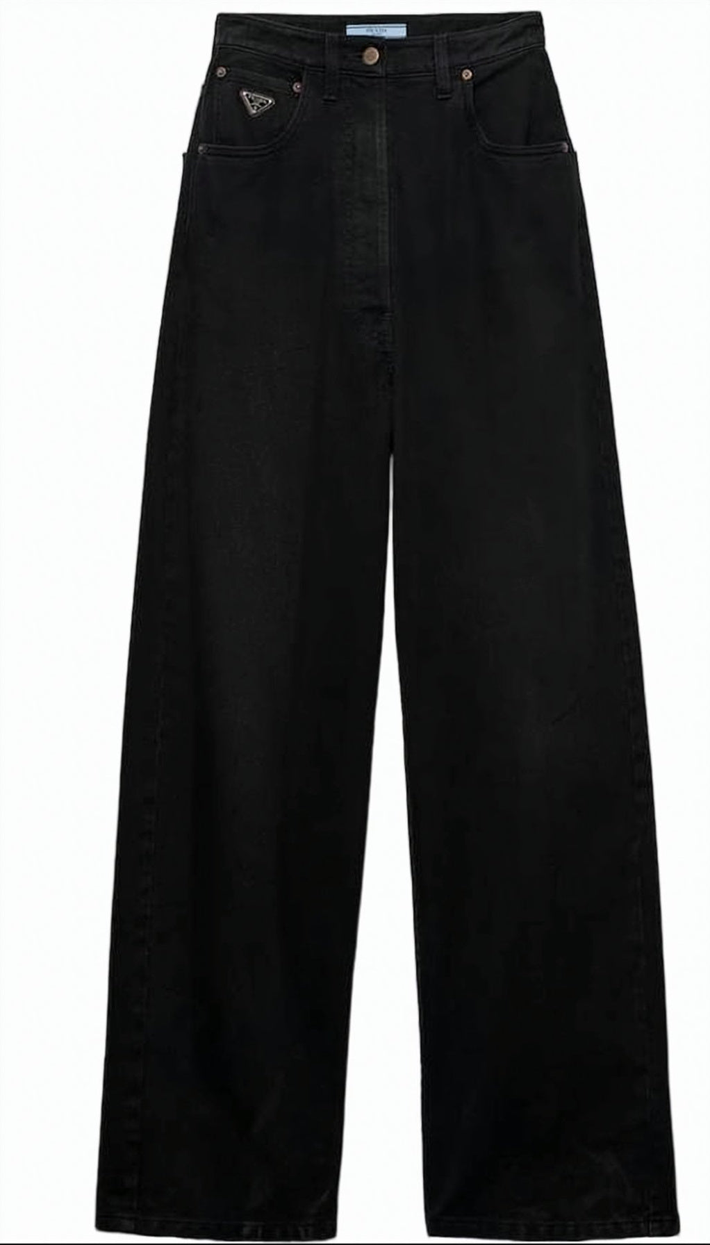 High-Waisted Wide-Leg Denim Pants