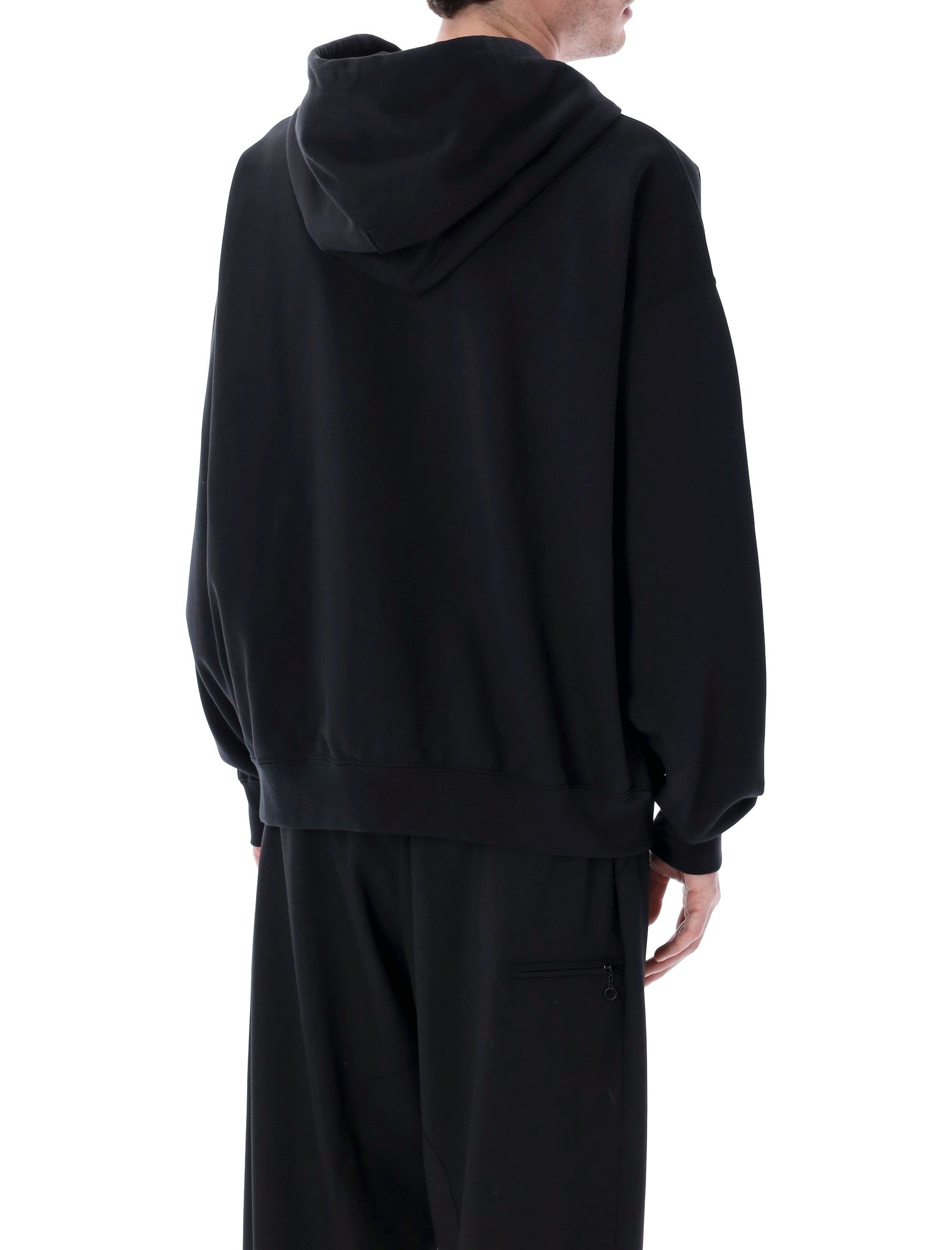 Brushed Cotton-Blend Zip Hoodie with Adjustable Hood and Ribbed Cuffs