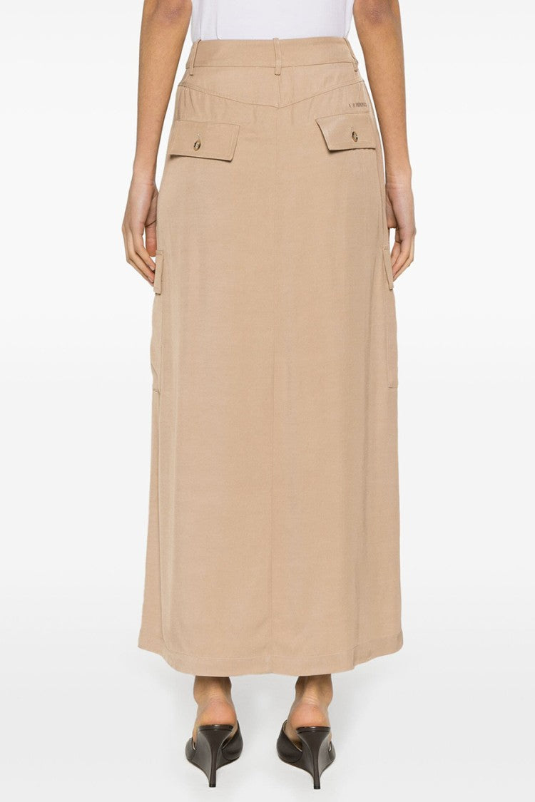 Beige Viscose Skirt