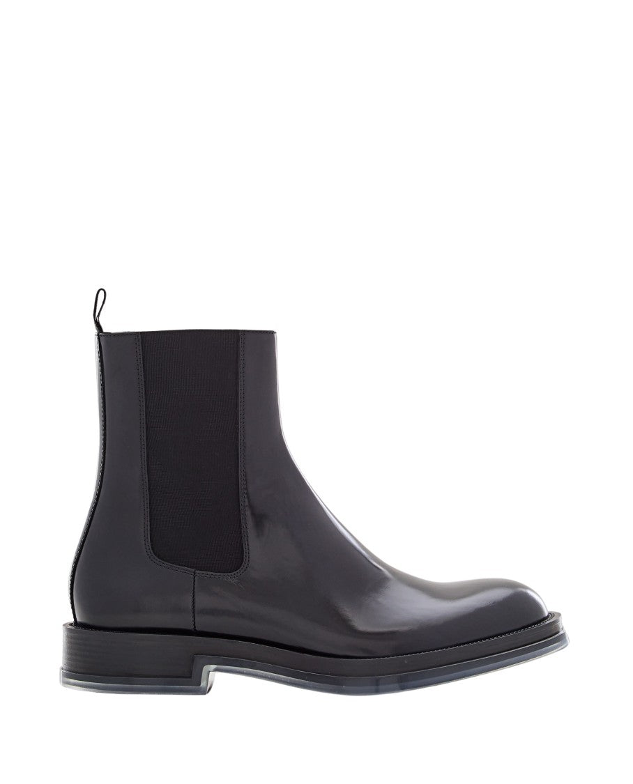 Black Leather Chelsea Boots