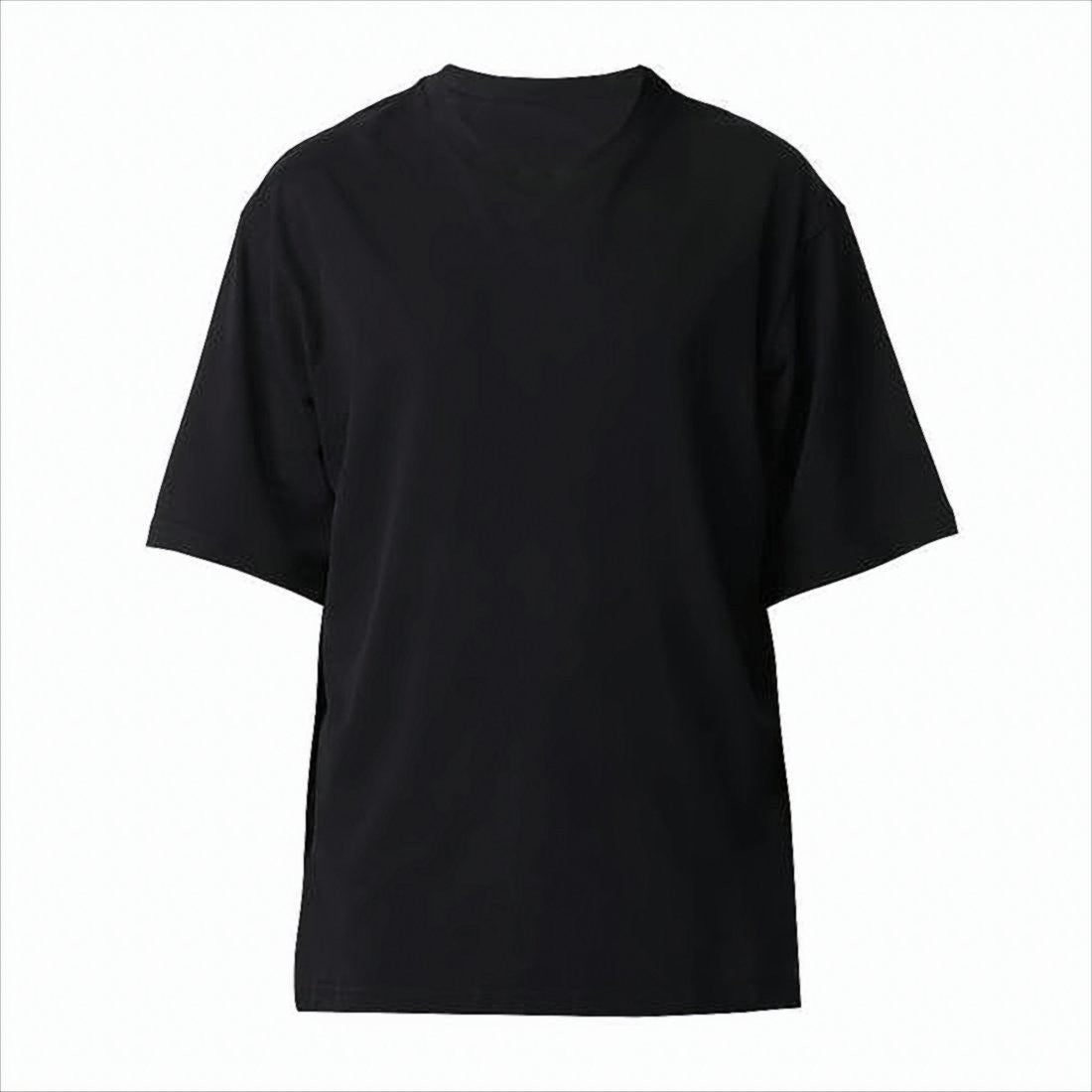 Minimalist Black Short-Sleeved T-Shirt with Embossed Logo