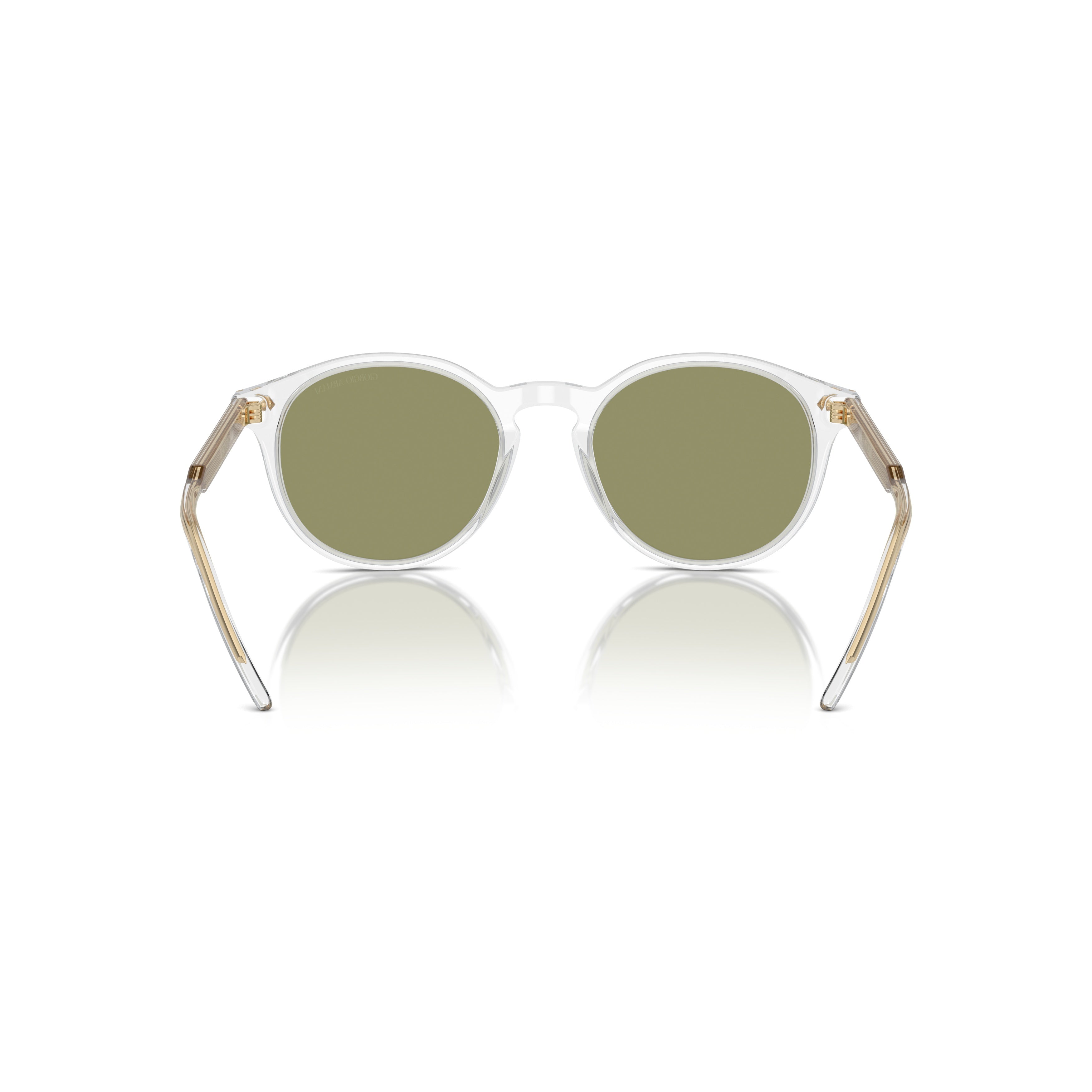 0ar8211 Round Clear Acetate Sunglasses with Golden Accents