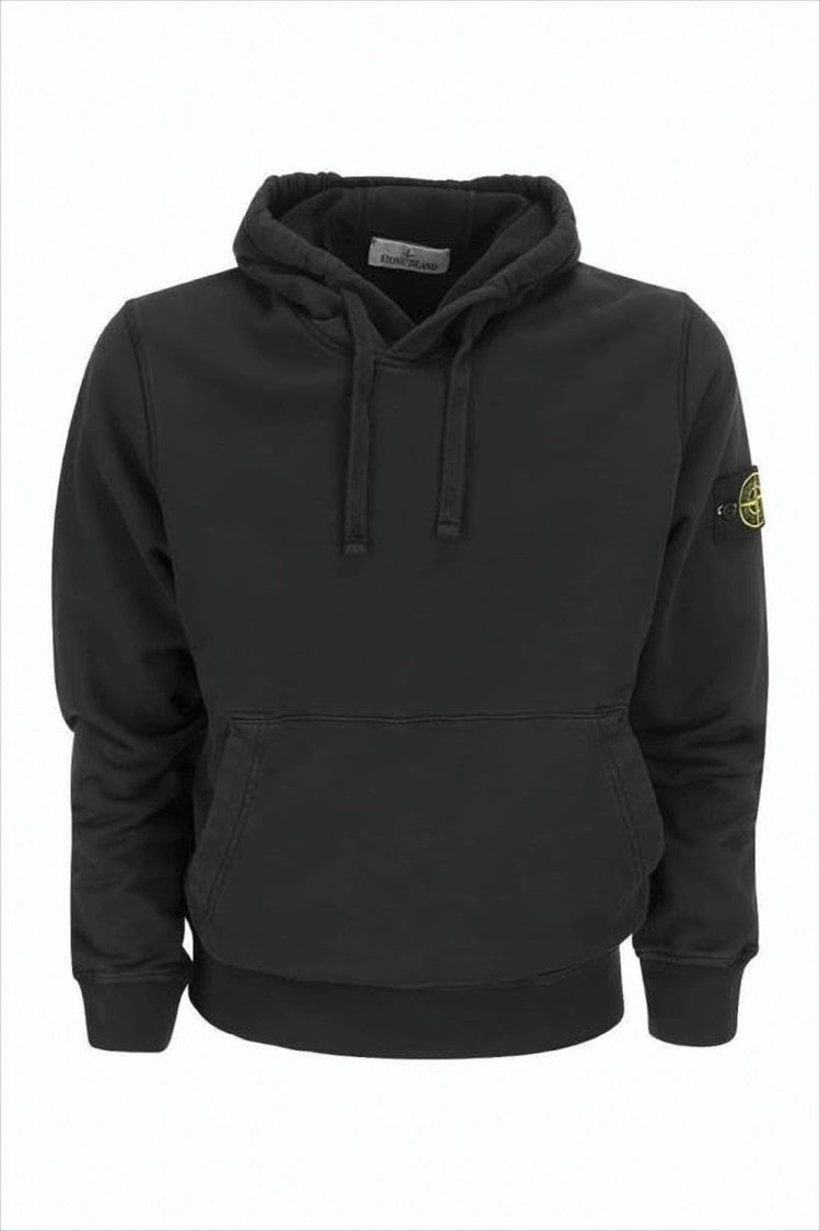 Black Hooded Sweatshirt with Iconic Embroidered Patch