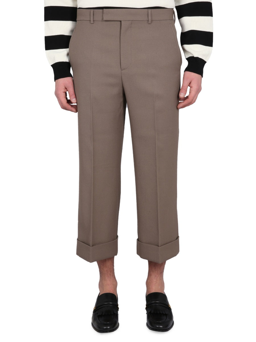 Textured Gabardine Shorts with Covered Finish